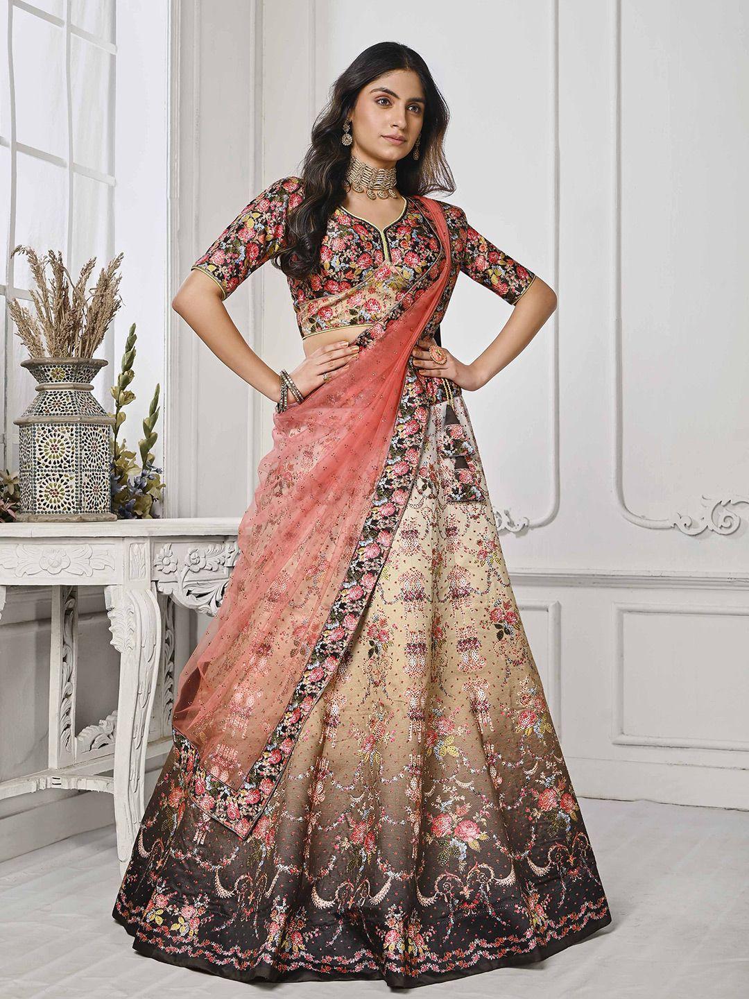 saptrangi printed ready to wear lehenga & blouse with dupatta