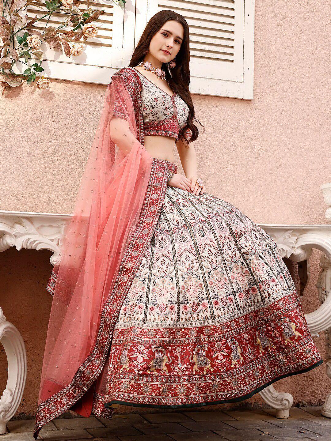 saptrangi printed ready to wear lehenga & blouse with dupatta