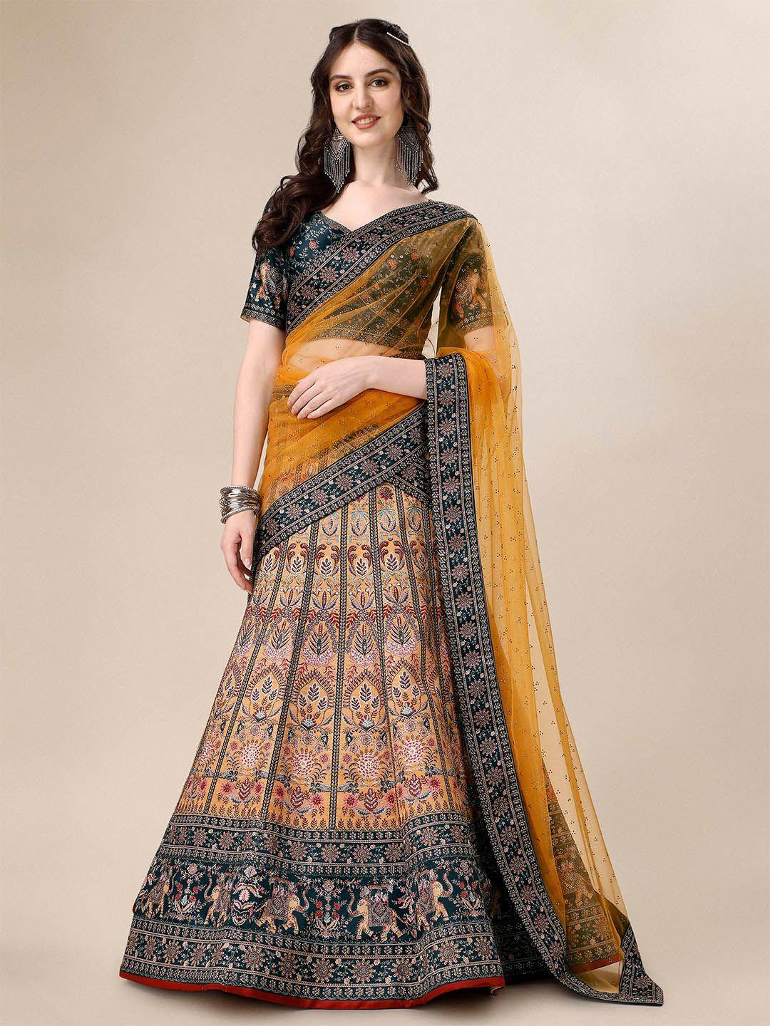 saptrangi printed ready to wear lehenga & blouse with dupatta