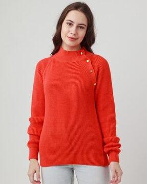 sara ribbed mock-neck pullover