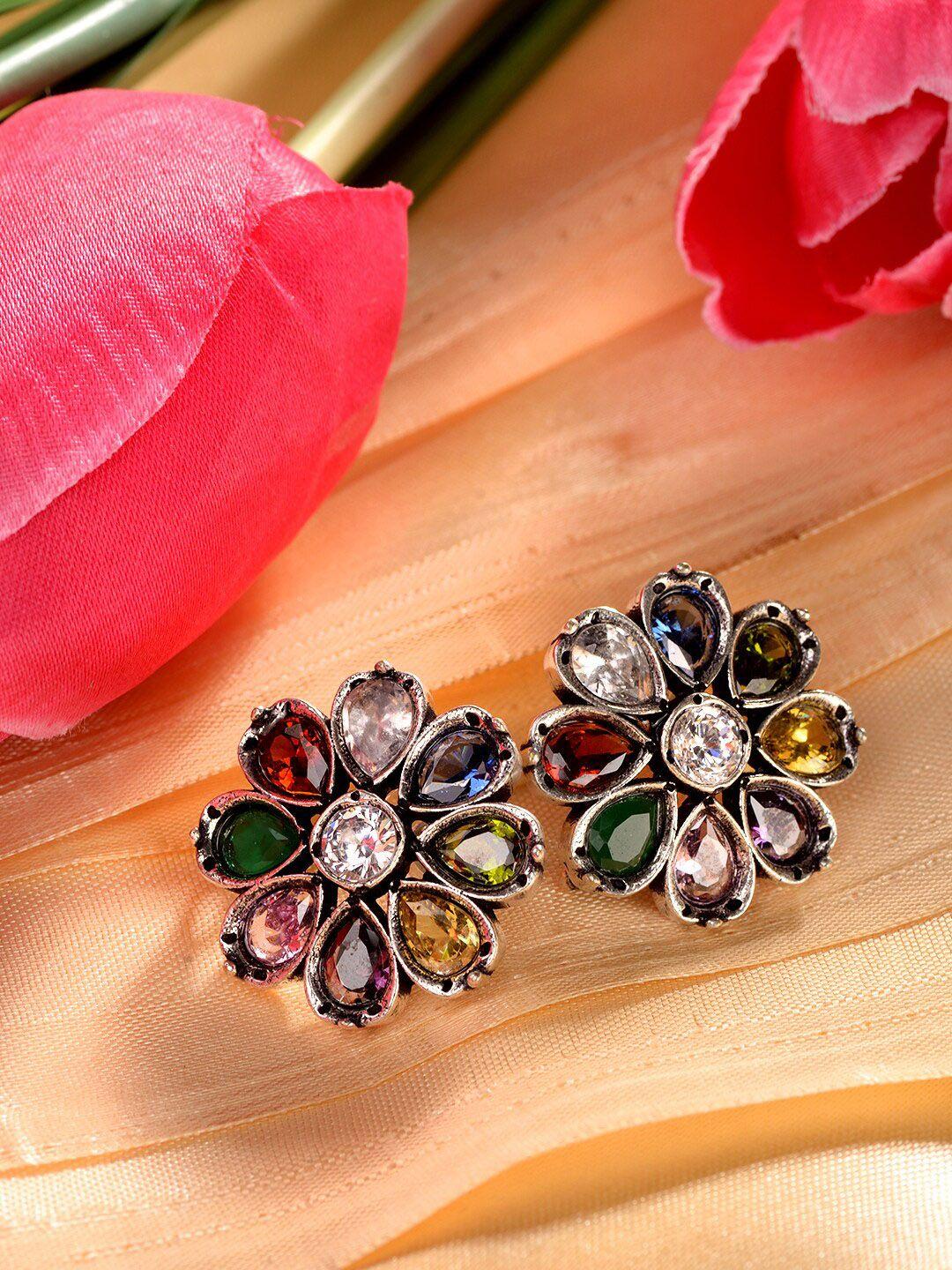 saraf rs jewellery multicoloured classic studs earrings