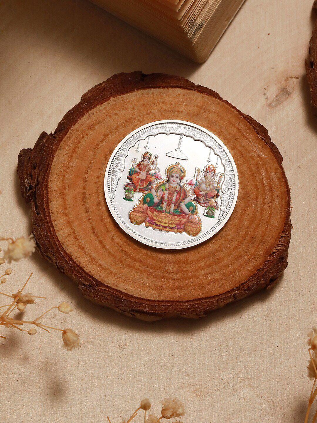 saraf rs jewellery goddess lakshmi & lord ganesh saraswatiji silver coin-10gram