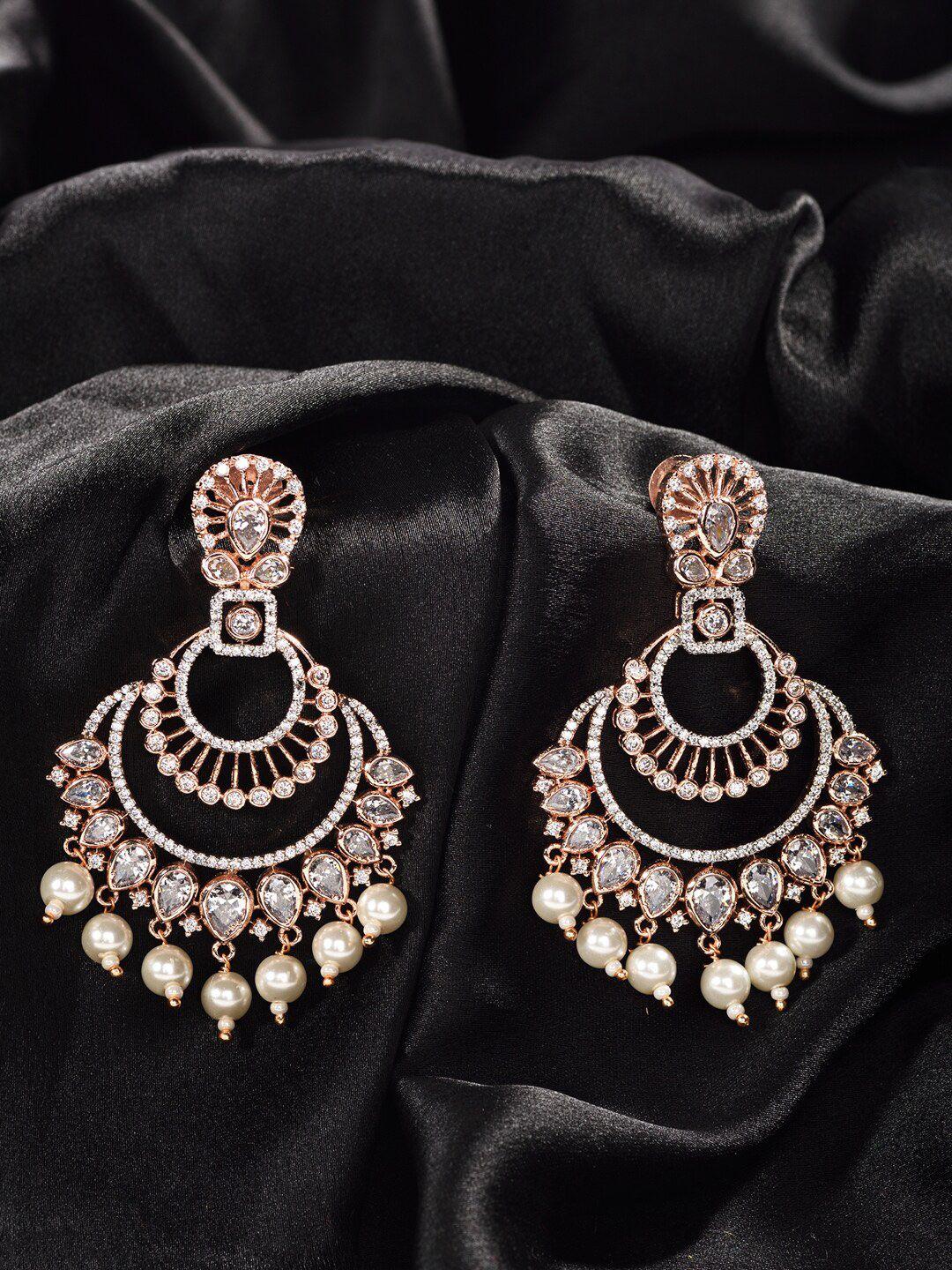saraf rs jewellery white contemporary chandbalis earrings