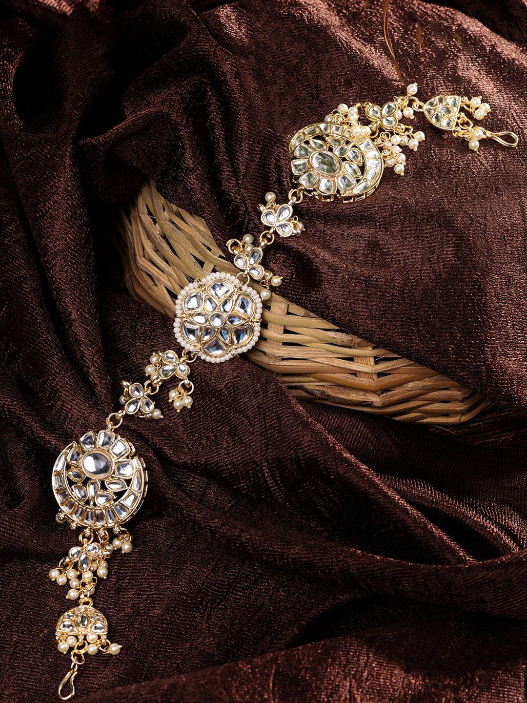 saraf rs jewellery women gold-toned embellished matha patti