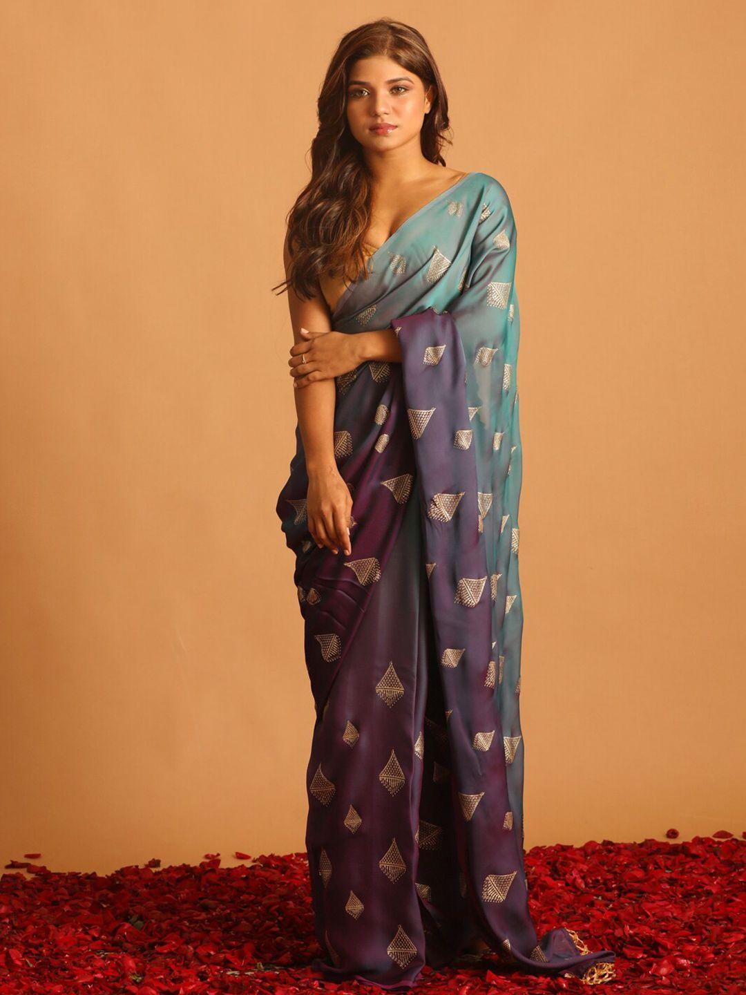 saranee ethnic motif embellished saree