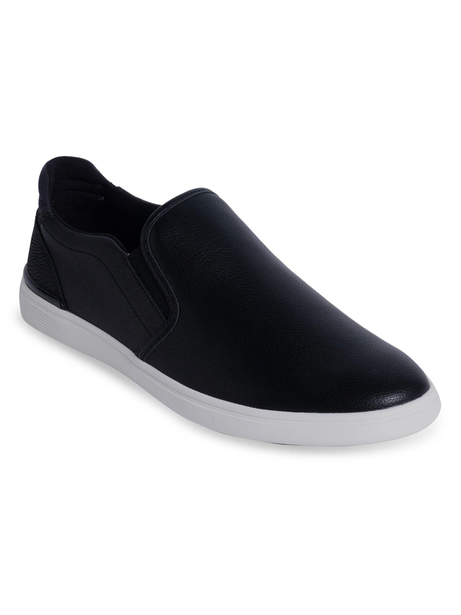 saredon synthetic black solid sneakers