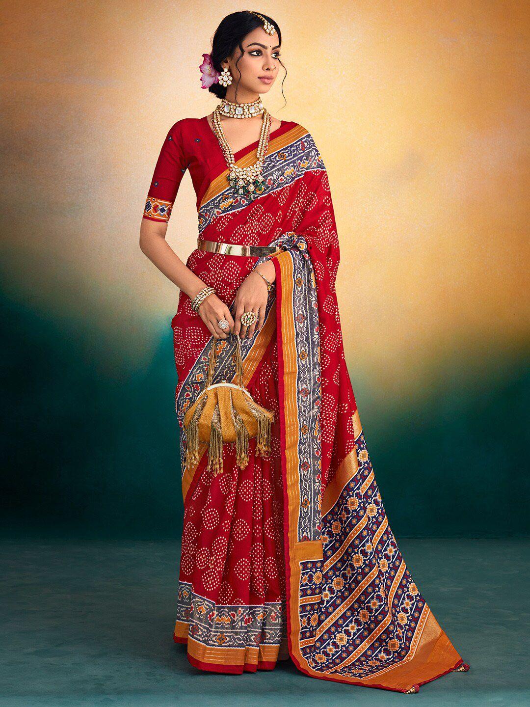 saree mall ethnic motifs printed patola sarees