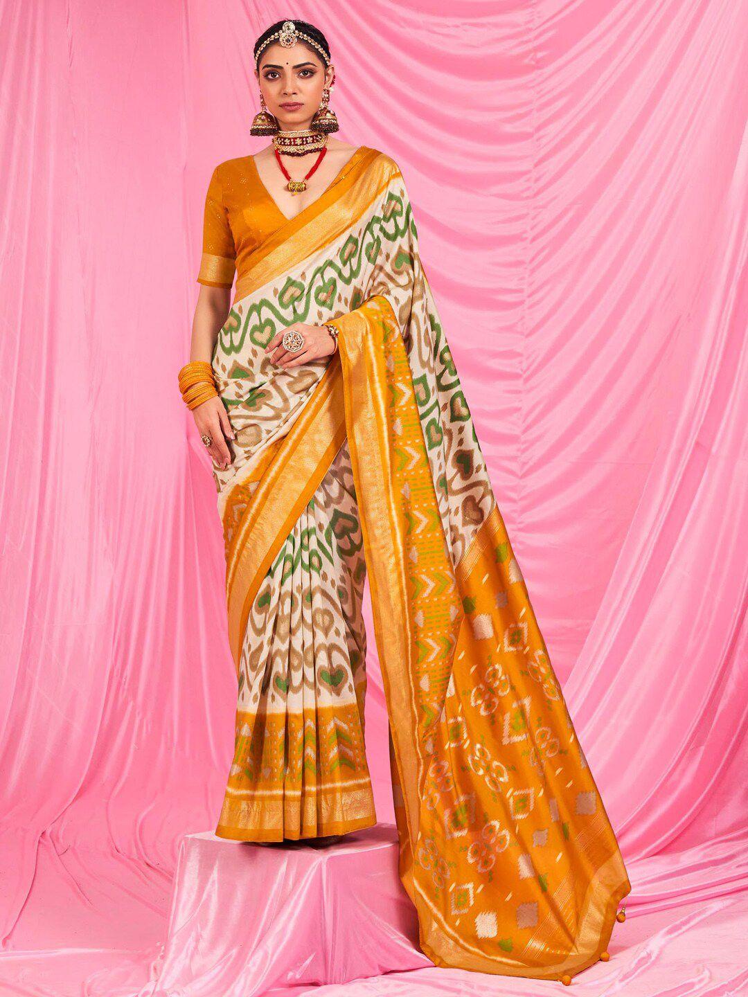 saree mall ethnic motifs printed zari ikat sarees