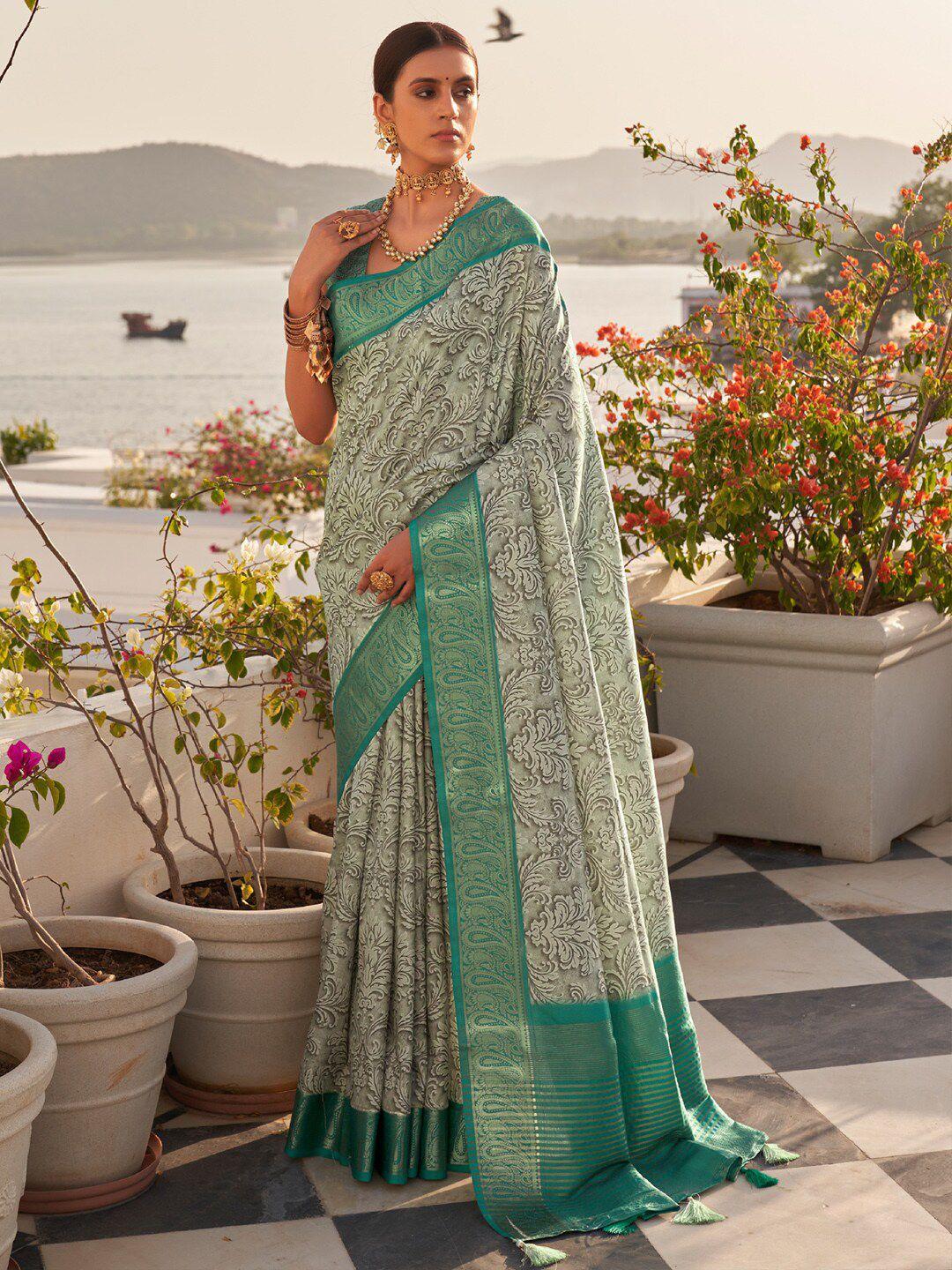 saree mall ethnic motifs printed zari pure cotton sungudi saree