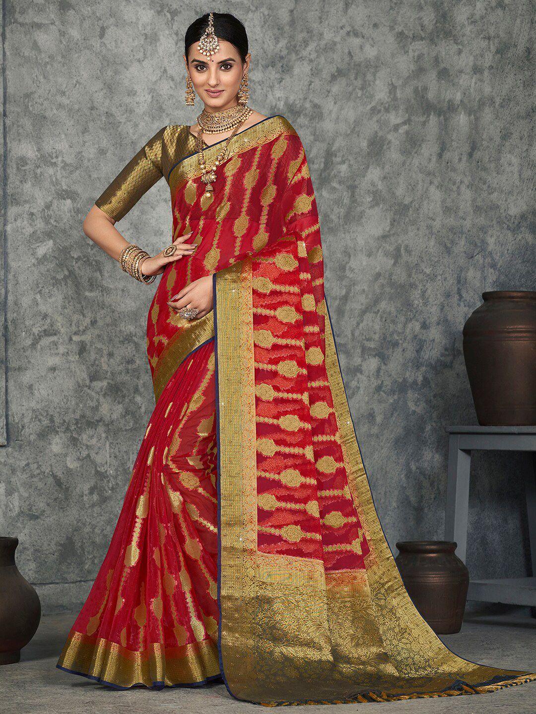 saree mall ethnic motifs woven design zari organza kanjeevaram sarees