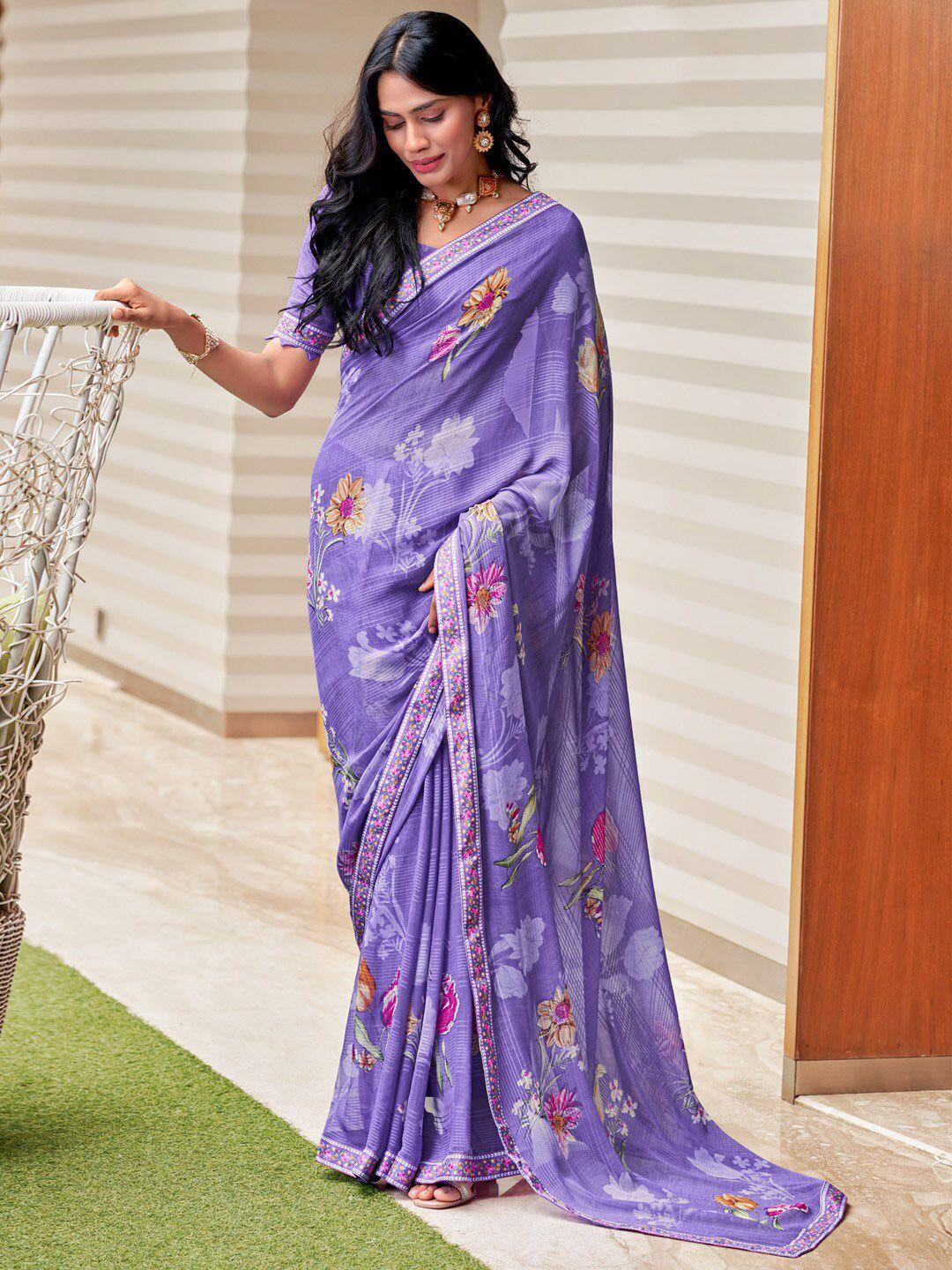 saree mall floral printed pure georgette sarees