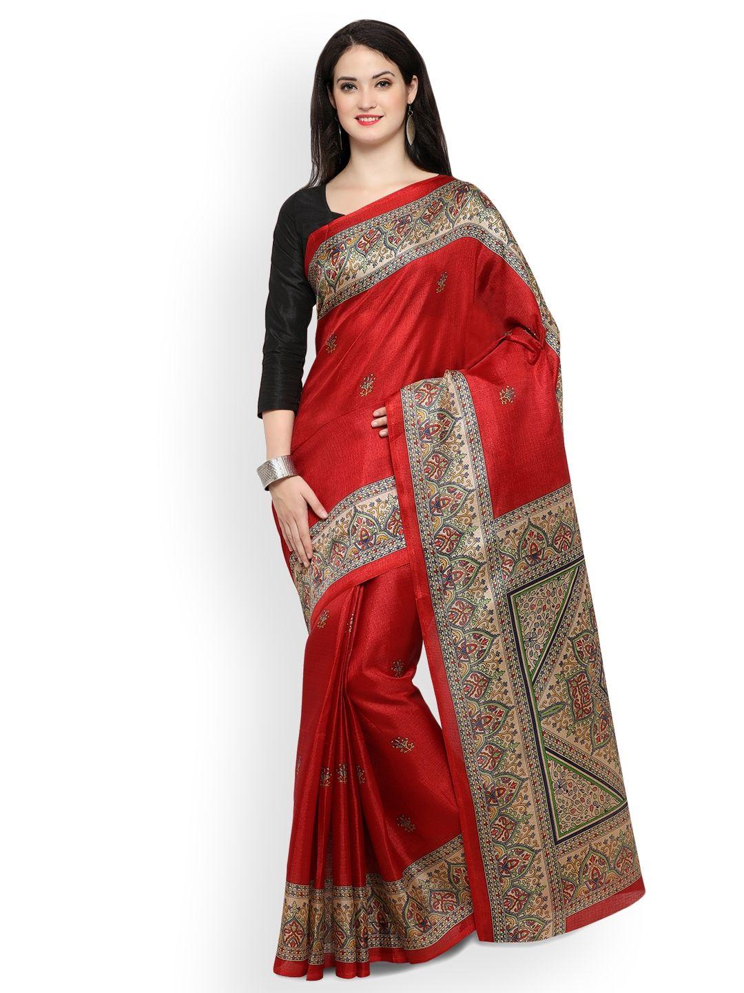saree mall red art silk saree