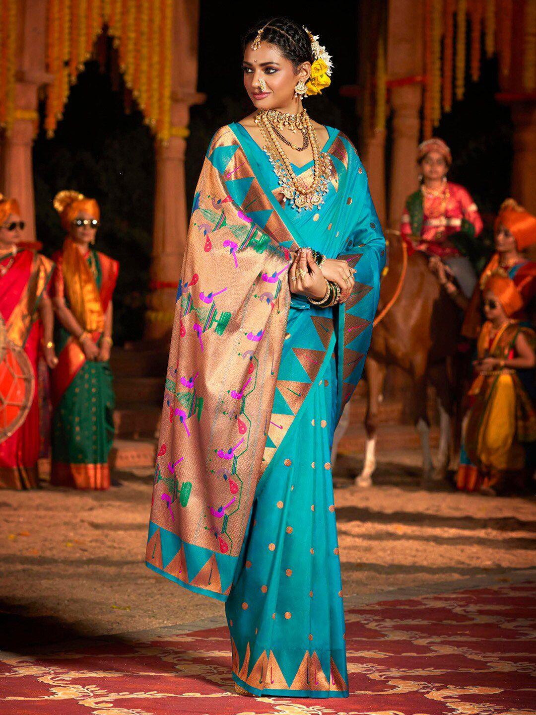 saree mall woven design zari silk paithani sarees