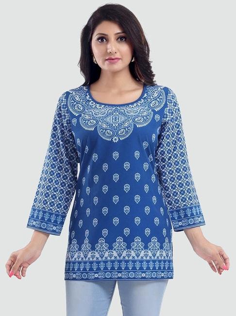 saree swarg blue printed tunic