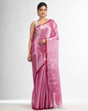 saree with narrow lace border