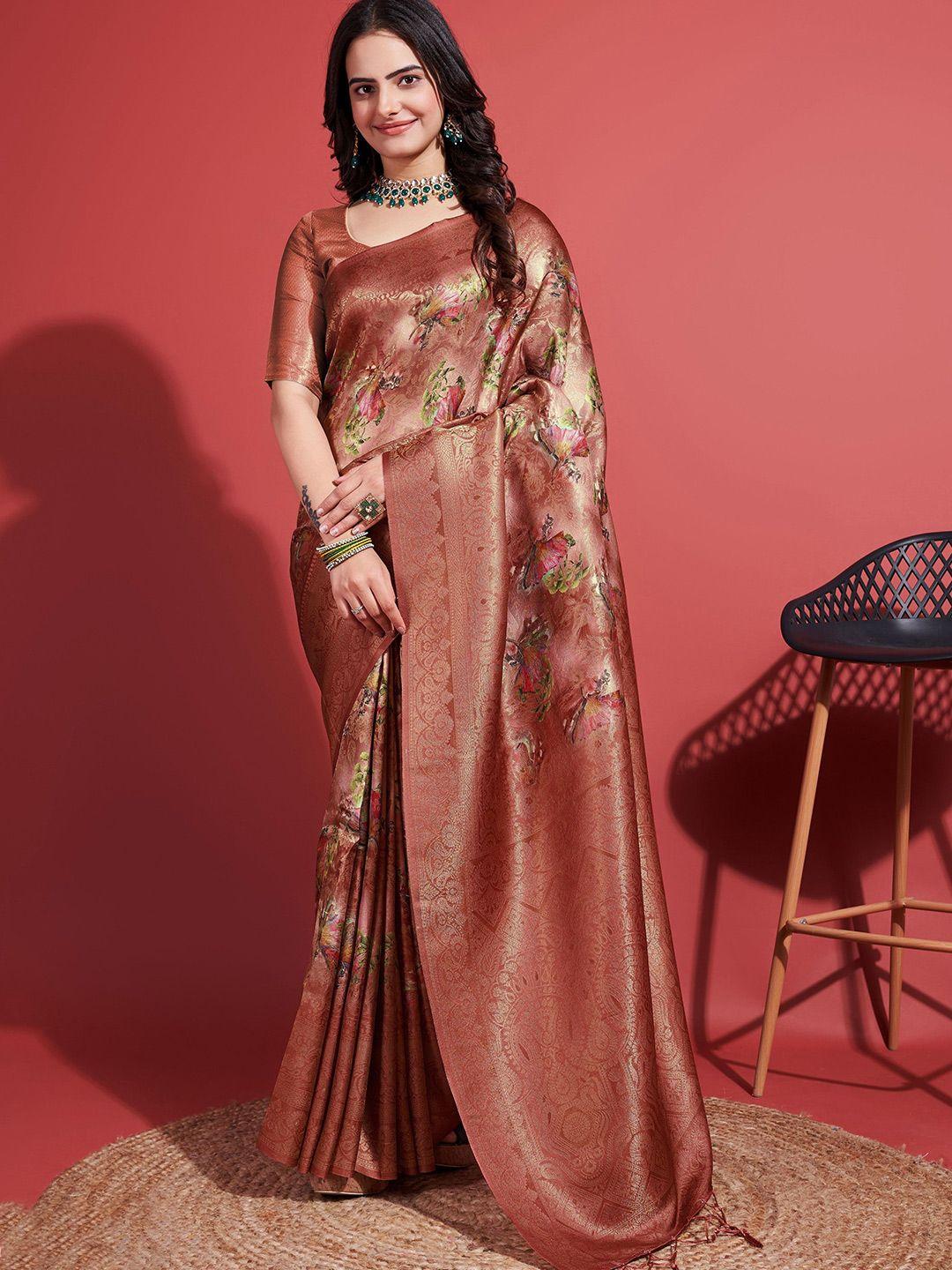 saree exotica floral zari pure silk sarees