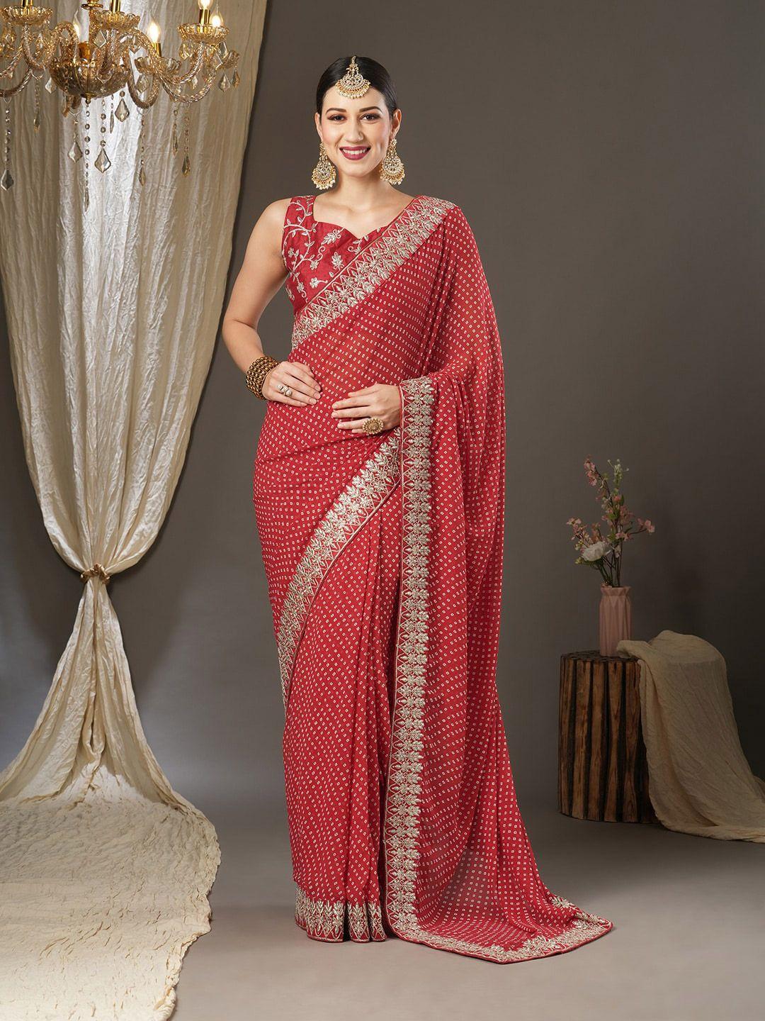 saree mall bandhani pure georgette bandhani sarees