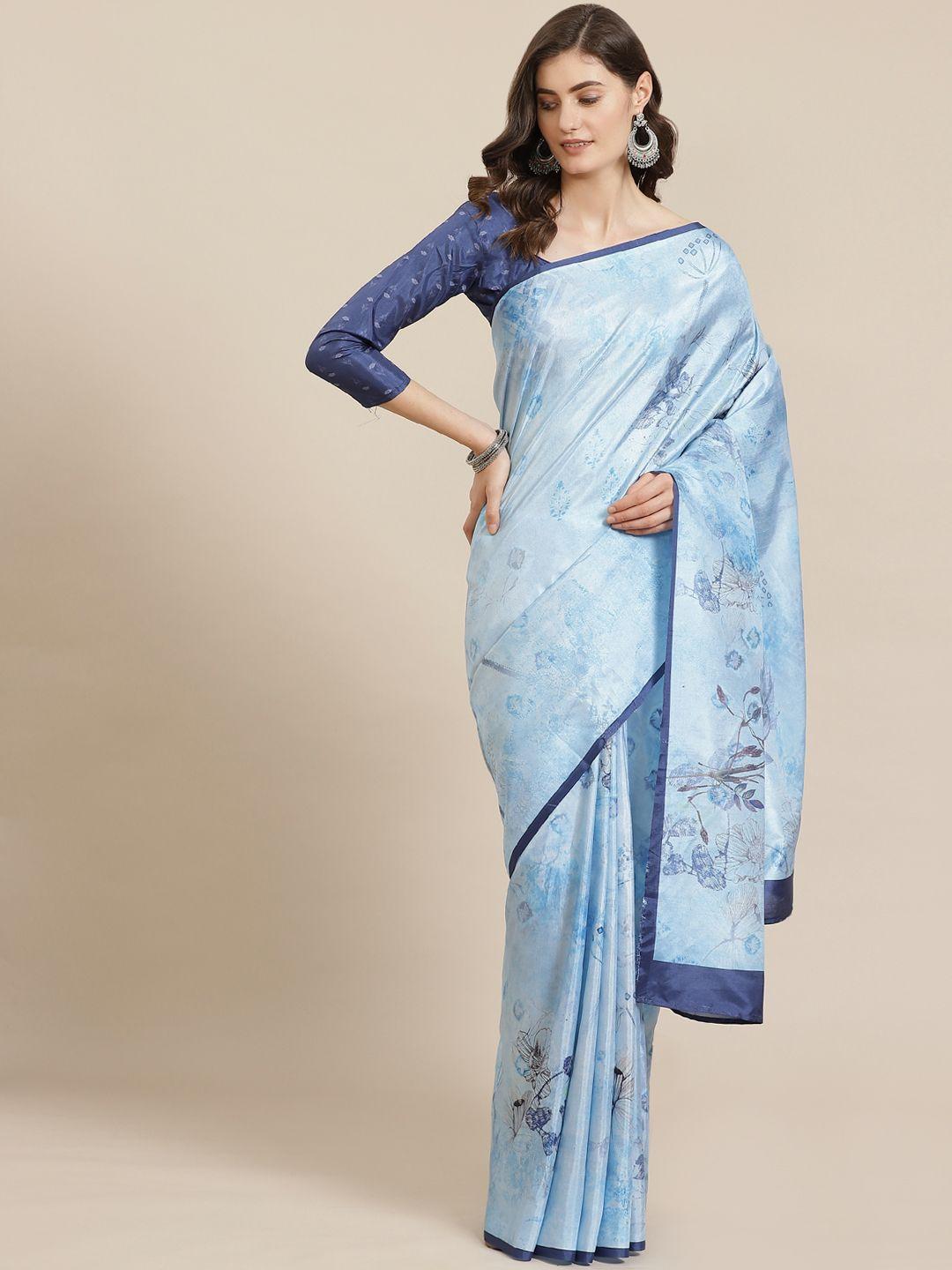 saree mall blue bagh printed saree