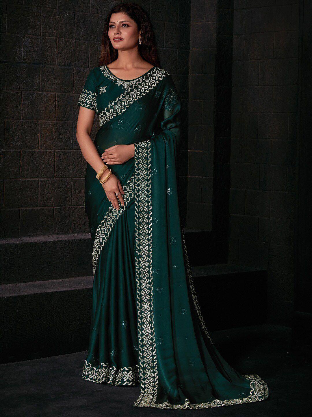 saree mall embellished beads and stones pure chiffon designer sarees