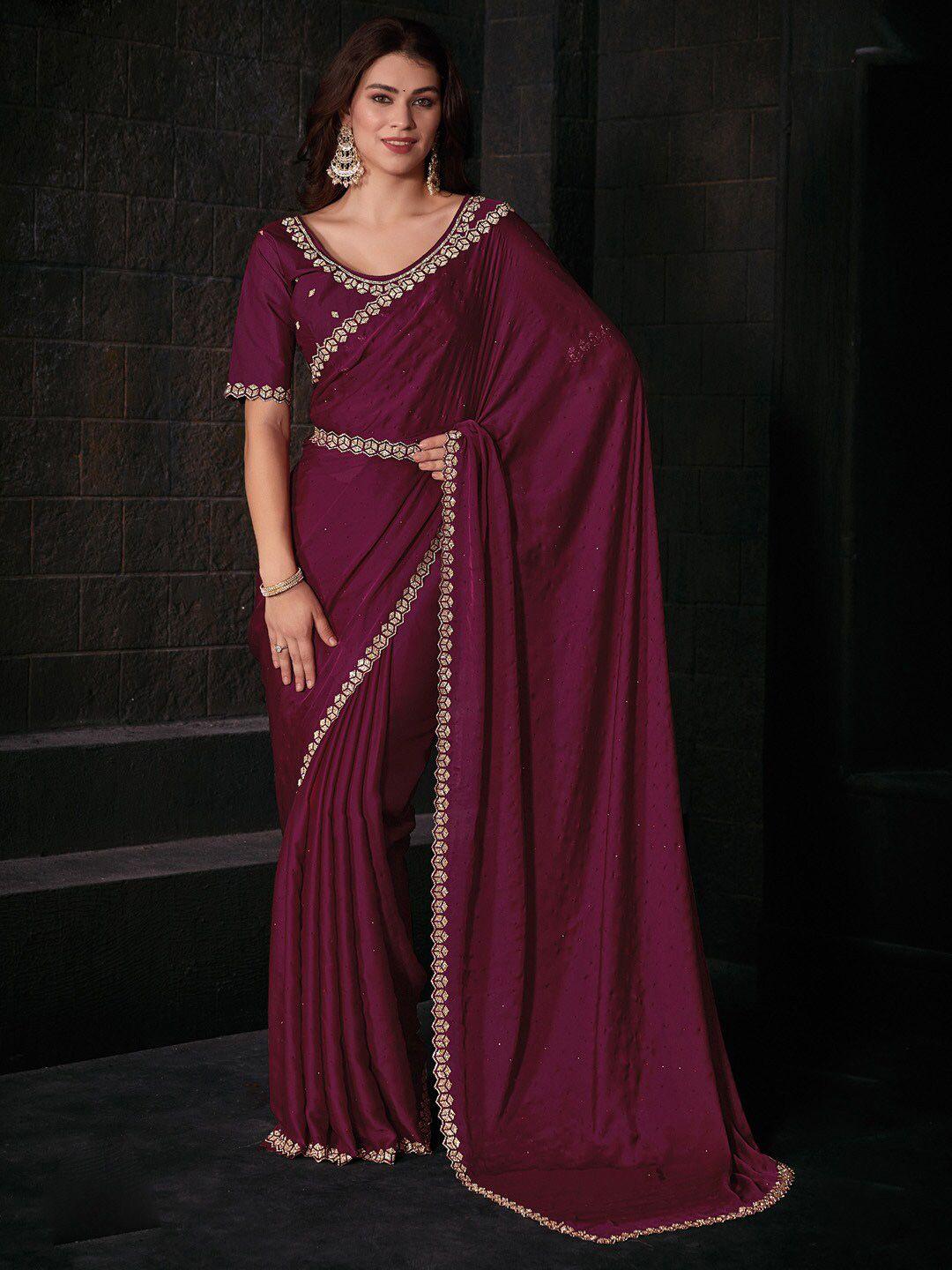 saree mall embellished beads and stones satin sarees