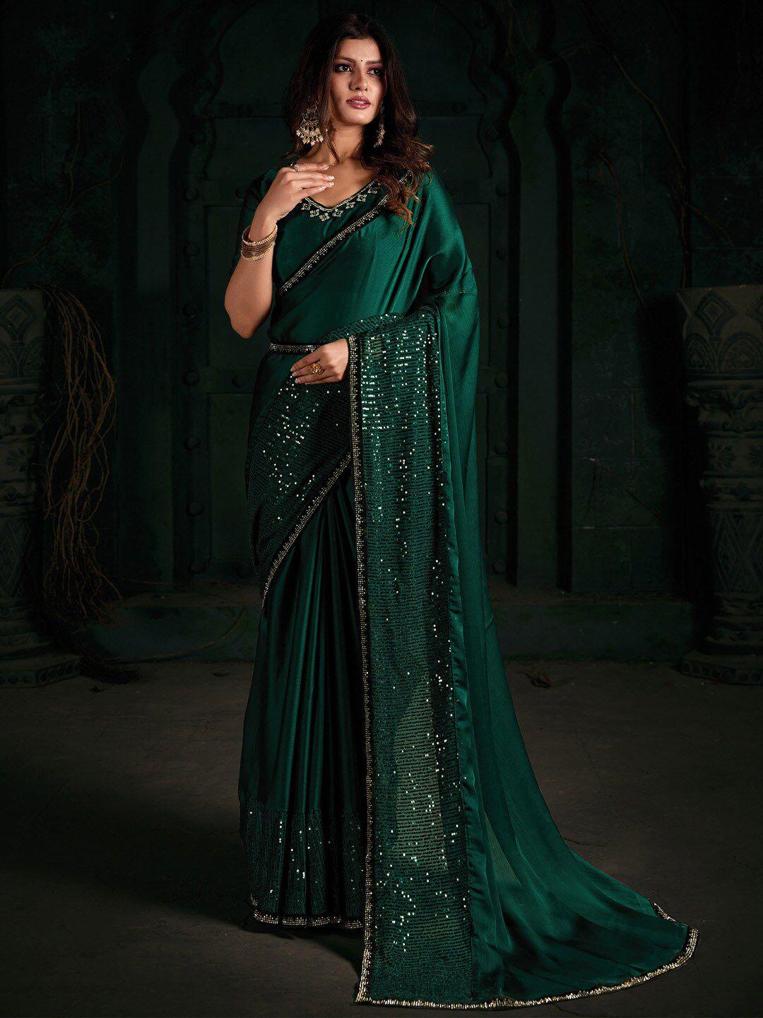 saree mall embellished sequinned pure chiffon sarees