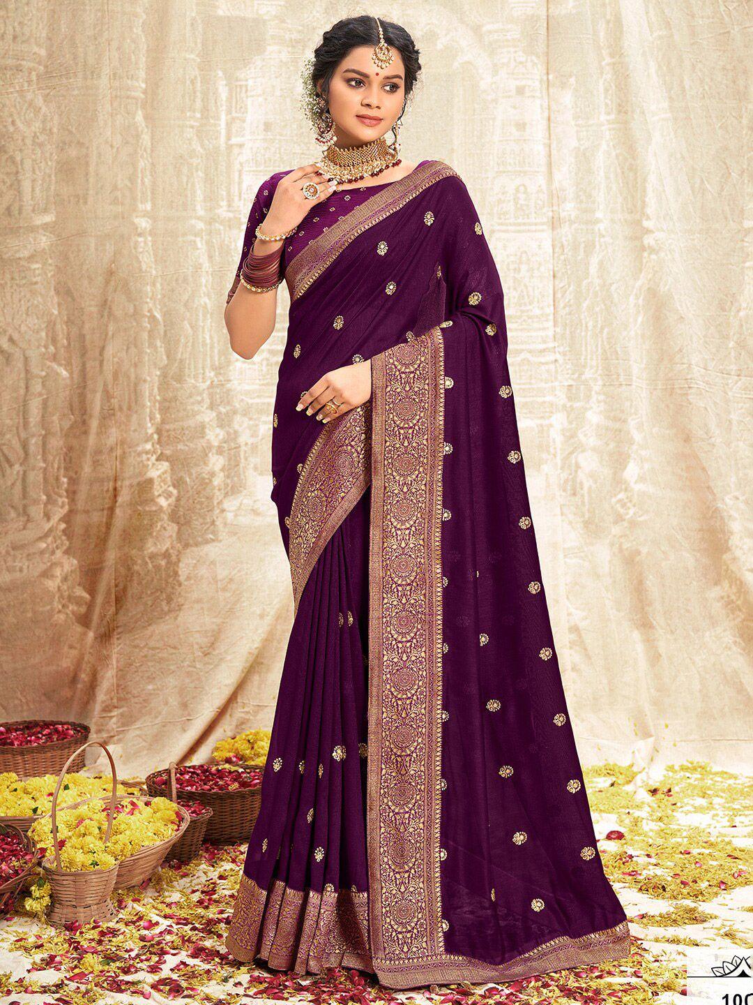 saree mall embellished zari silk blend sarees