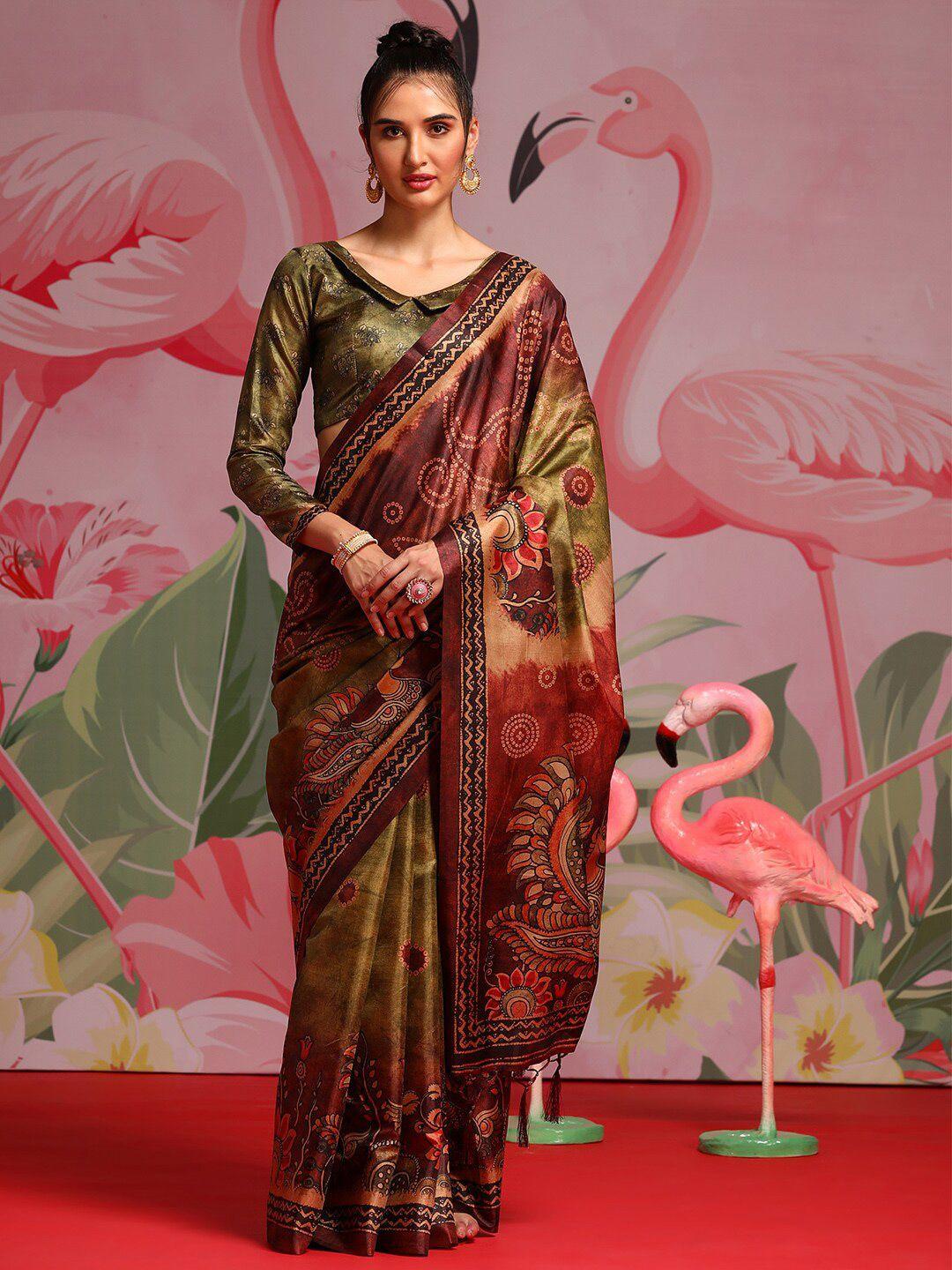 saree mall ethnic motif printed block print sarees