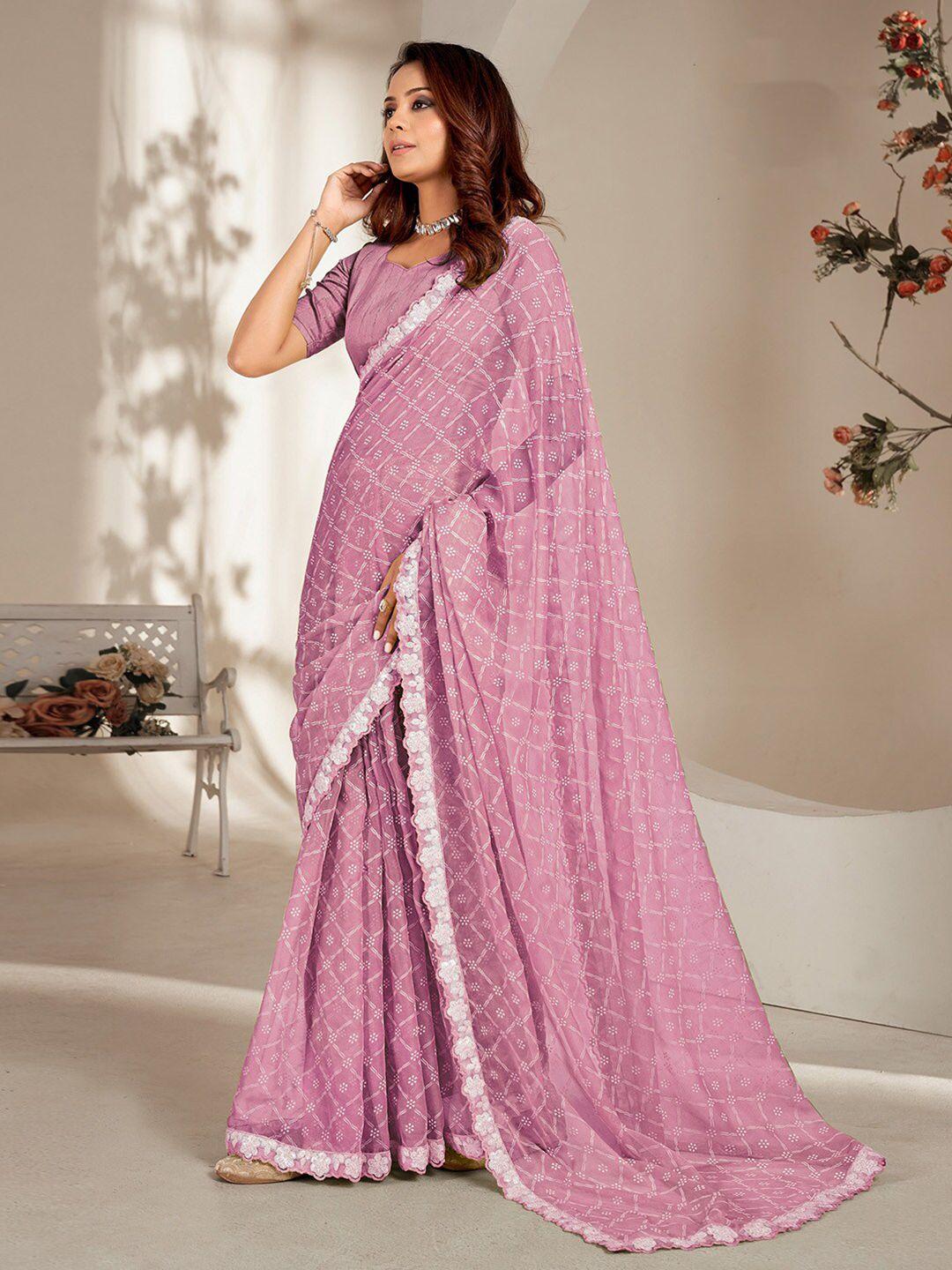 saree mall ethnic motifs printed pure chiffon sarees