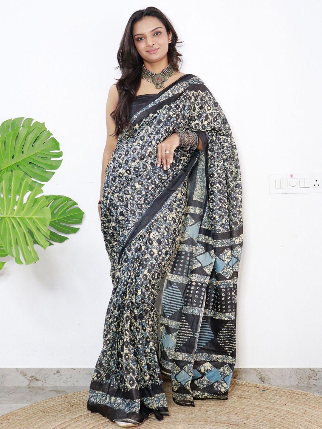 saree mall ethnic motifs printed pure cotton bagh sarees