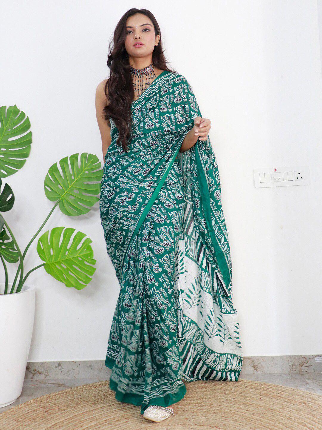 saree mall ethnic motifs printed pure cotton bagh sarees