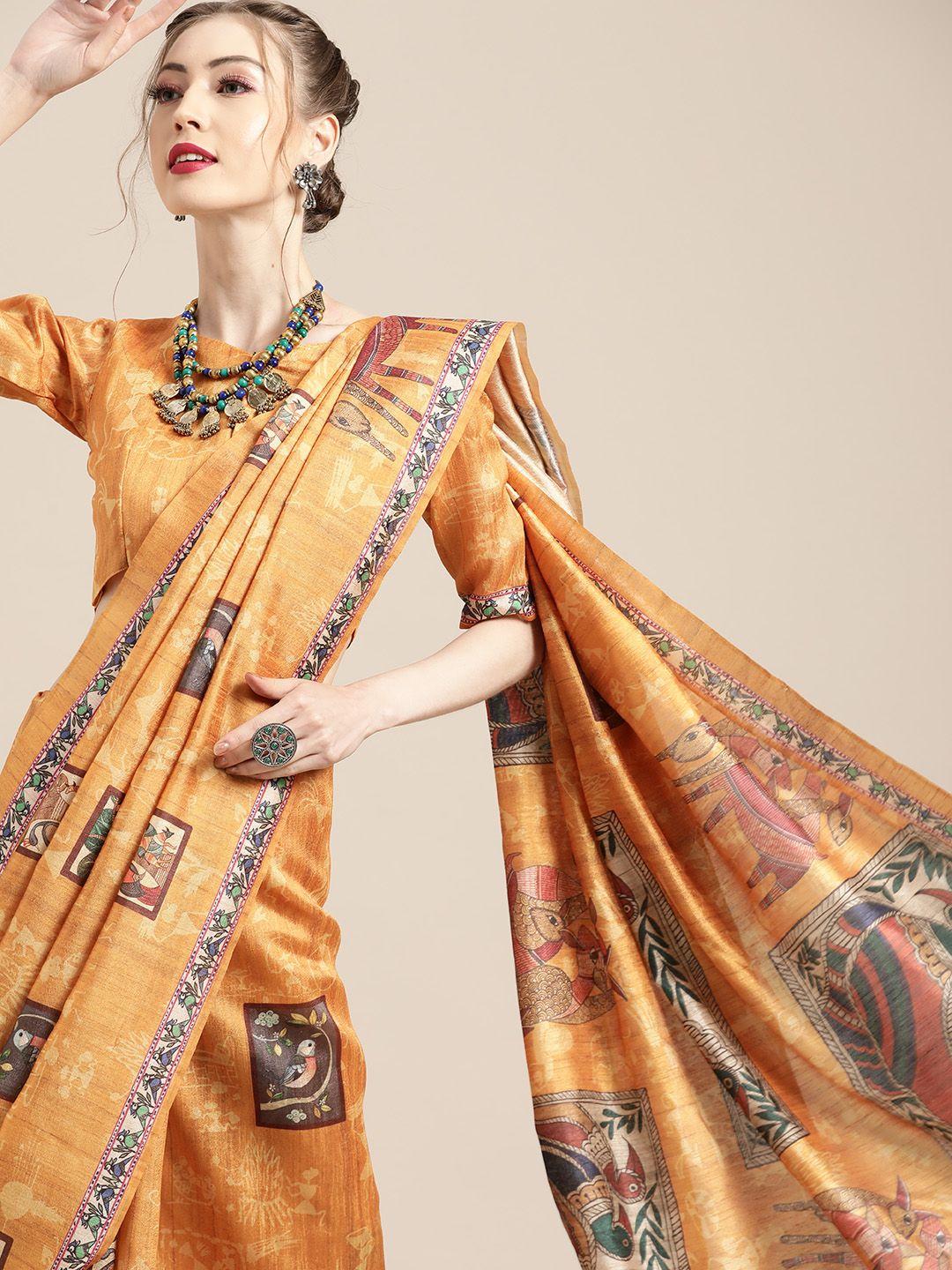 saree mall ethnic motifs saree with printed border