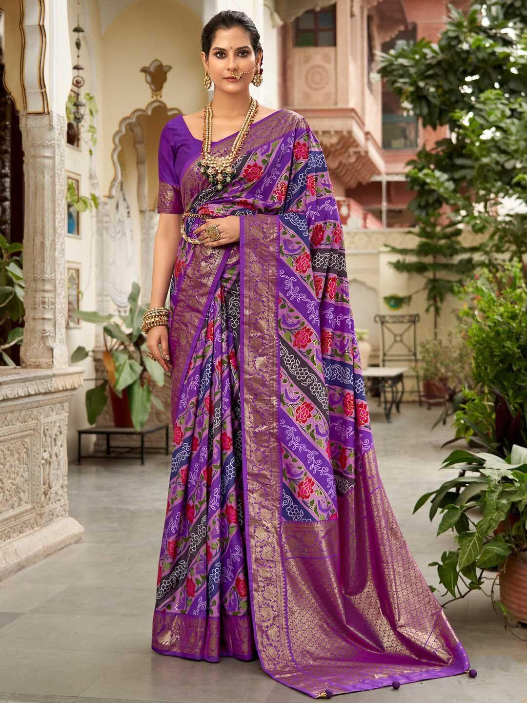 saree mall ethnic motifs silk blend banarasi sarees