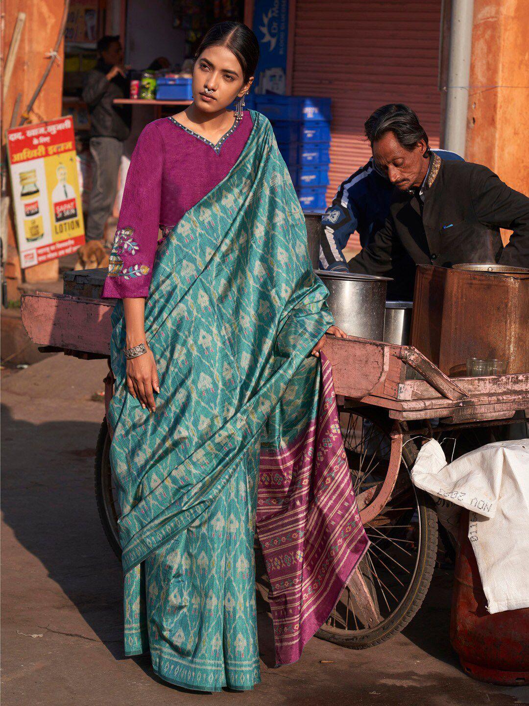 saree mall ethnic motifs silk blend sarees