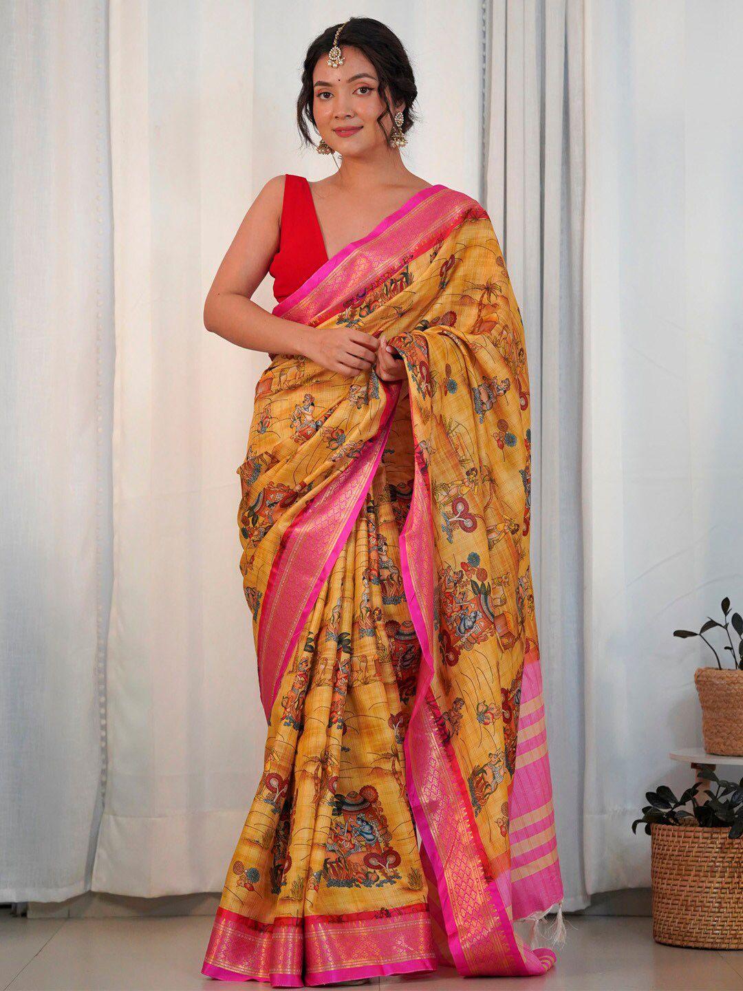 saree mall ethnic motifs zari silk blend sungudi sarees