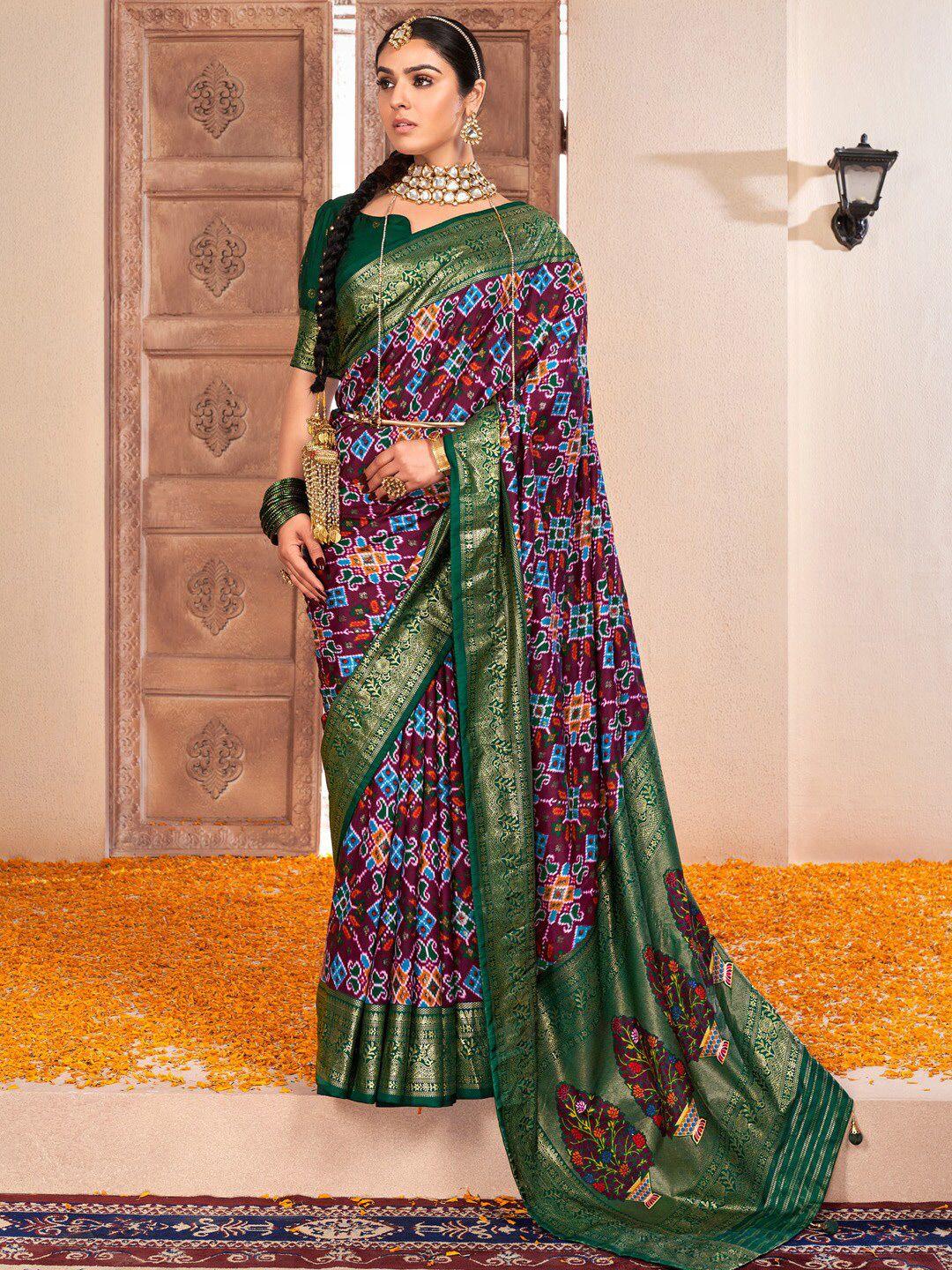 saree mall ethnic motifs zari silk blend tussar sarees