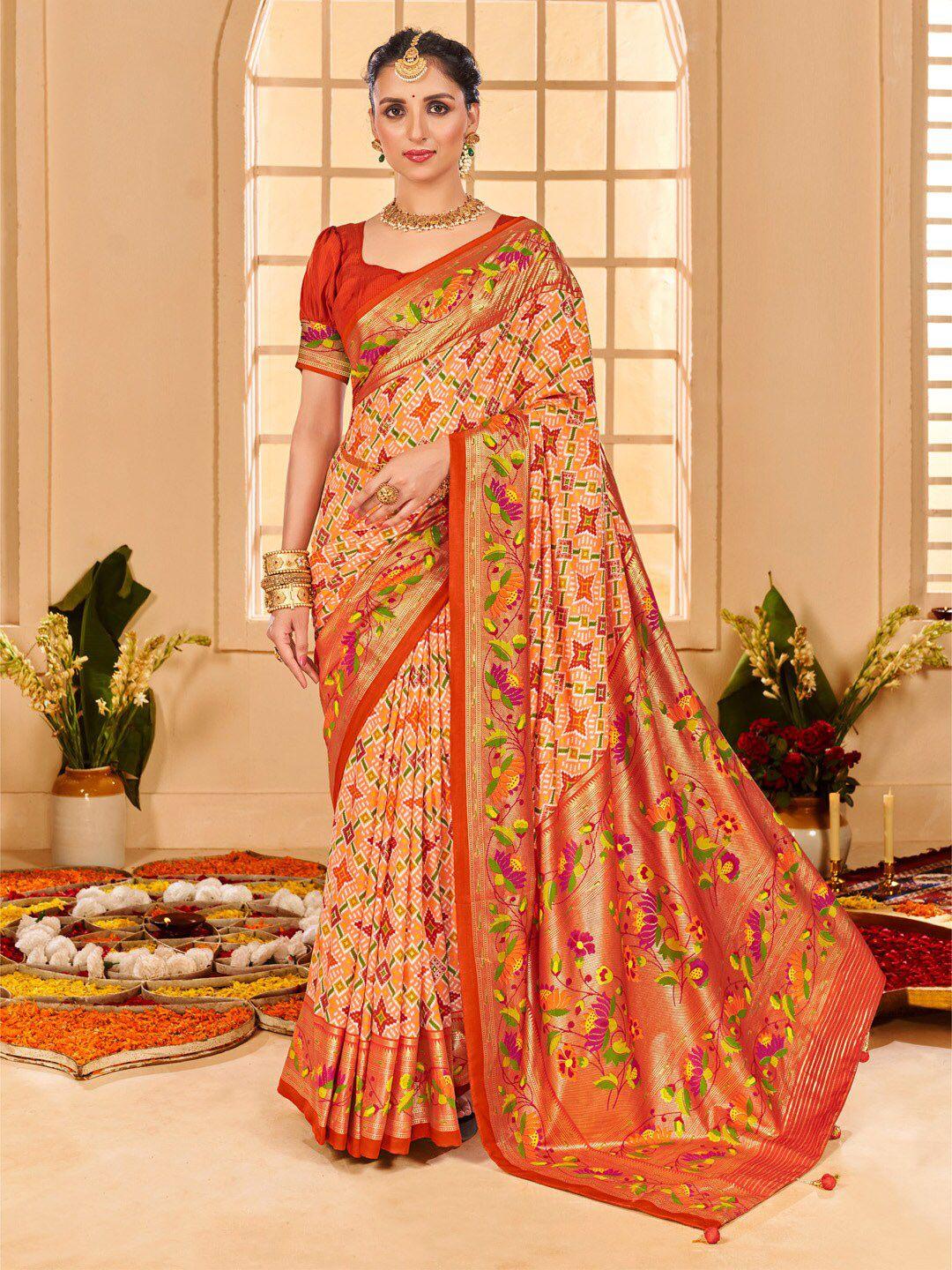 saree mall ethnic motifs zari silk blend tussar sarees