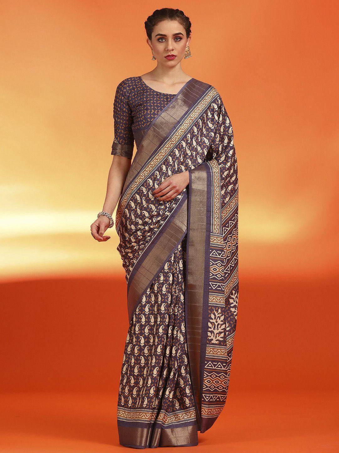saree mall ethnic motifs zari silk dabu sarees