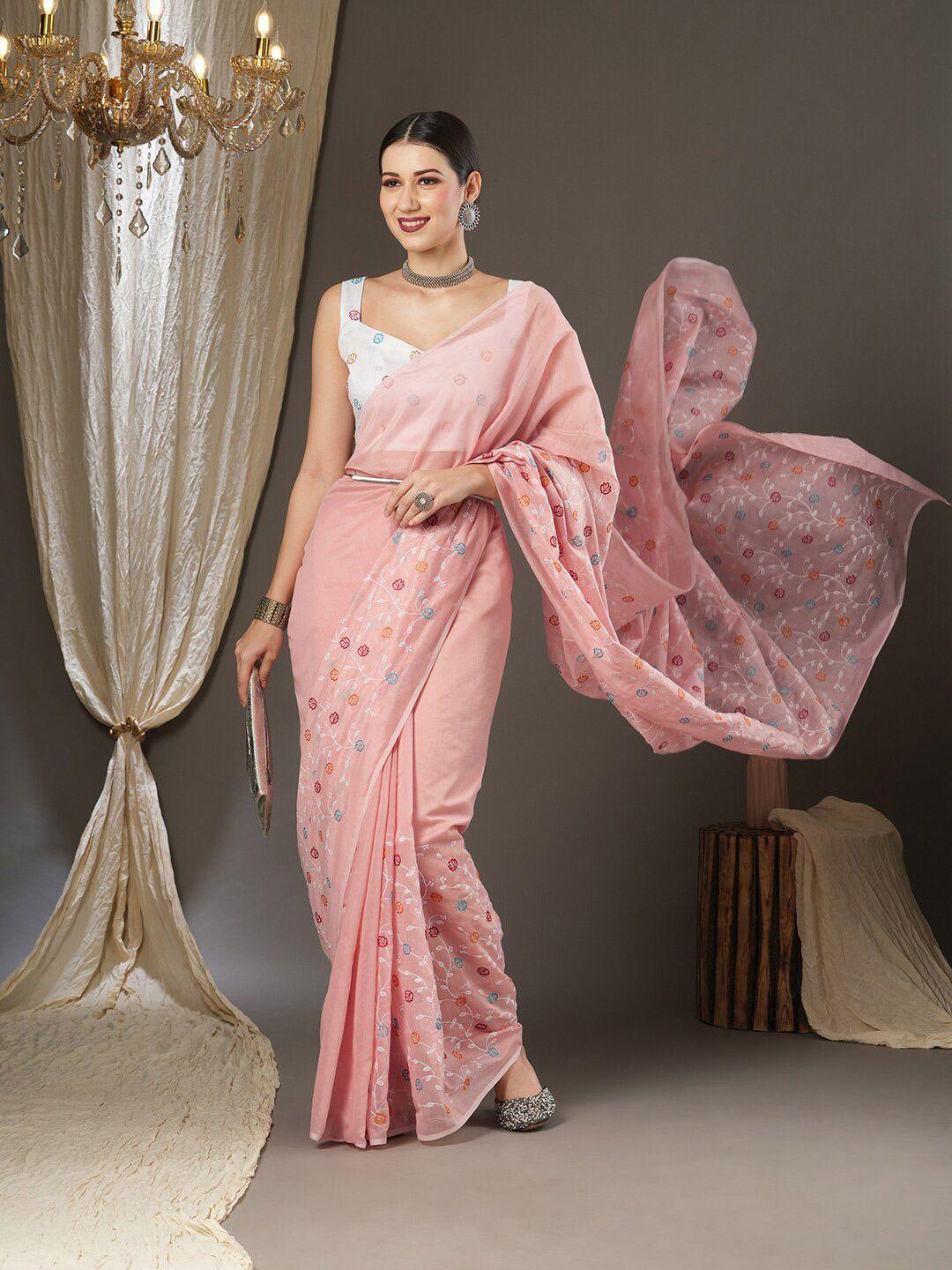 saree mall floral embroidered sarees