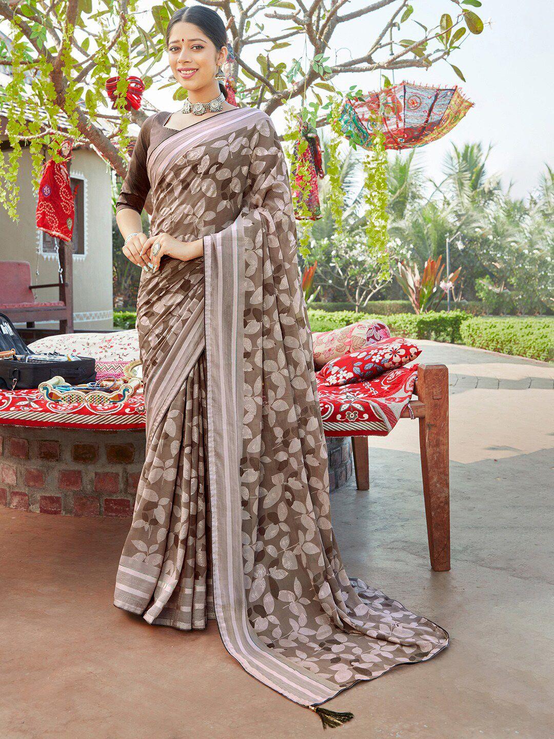 saree mall floral printed pure chiffon saree