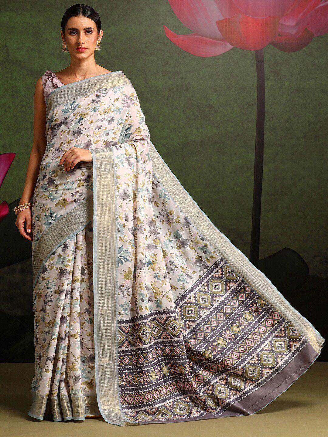 saree mall floral printed sungudi sarees