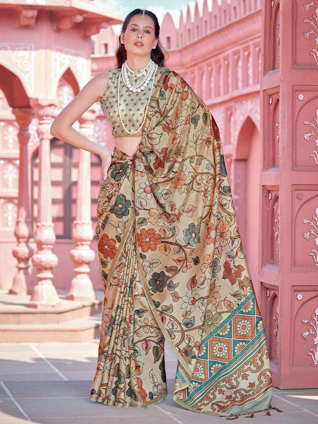 saree mall floral silk blend bagh sarees