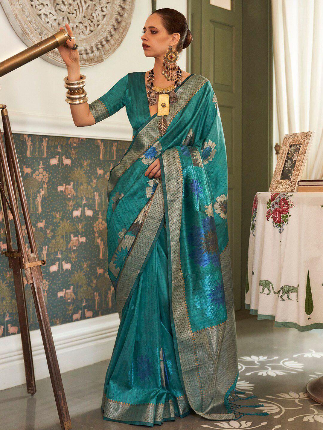 saree mall floral woven design zari banarasi sarees