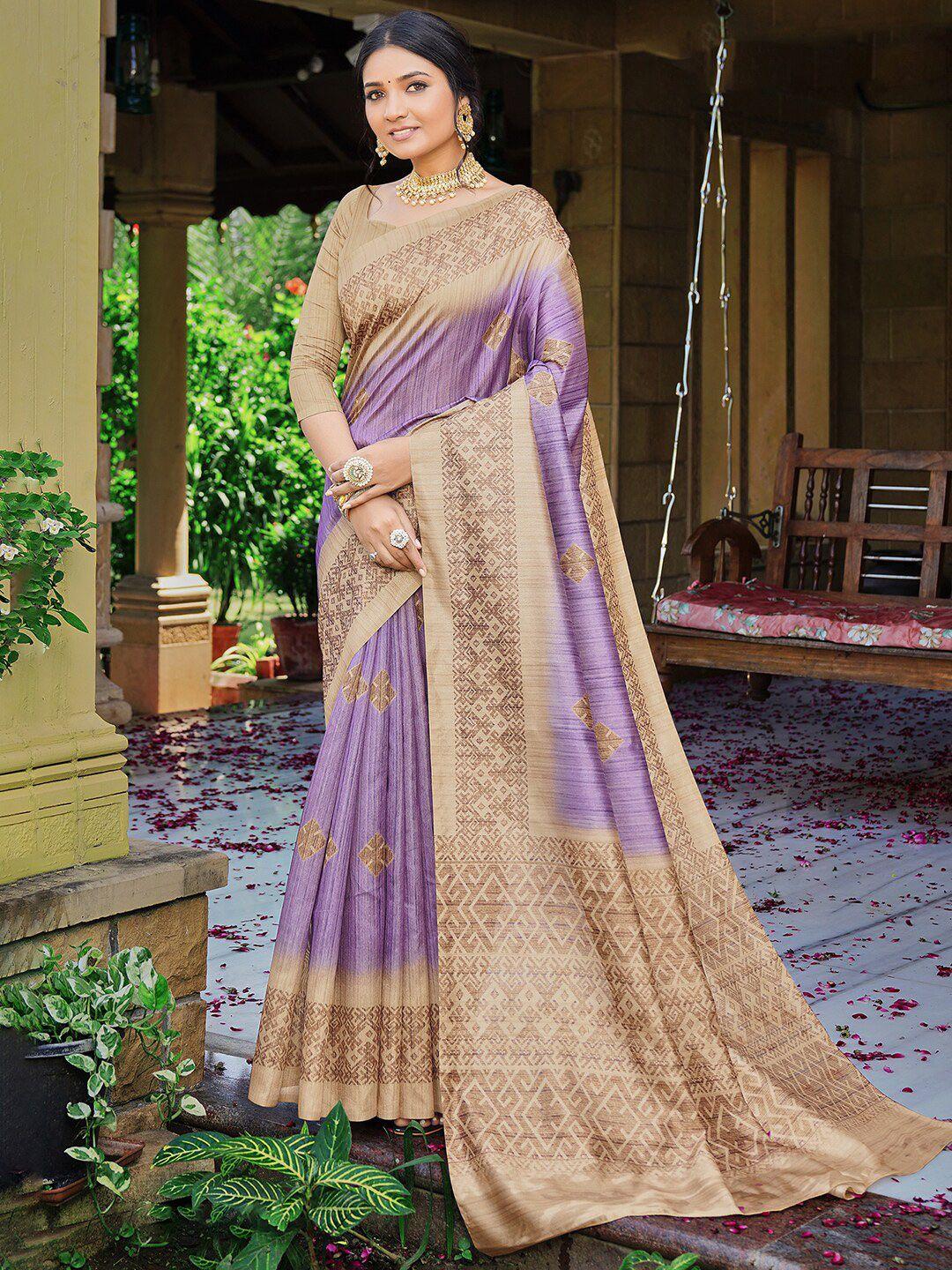 saree mall geometric printed silk blend dabu sarees