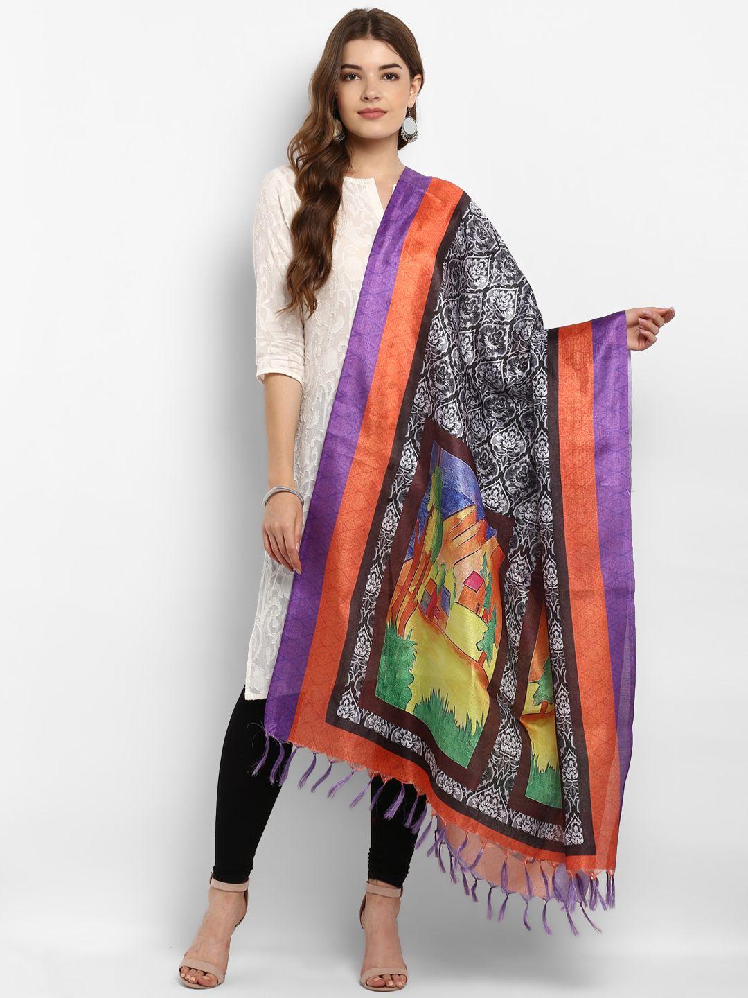saree mall multicoloured printed dupatta