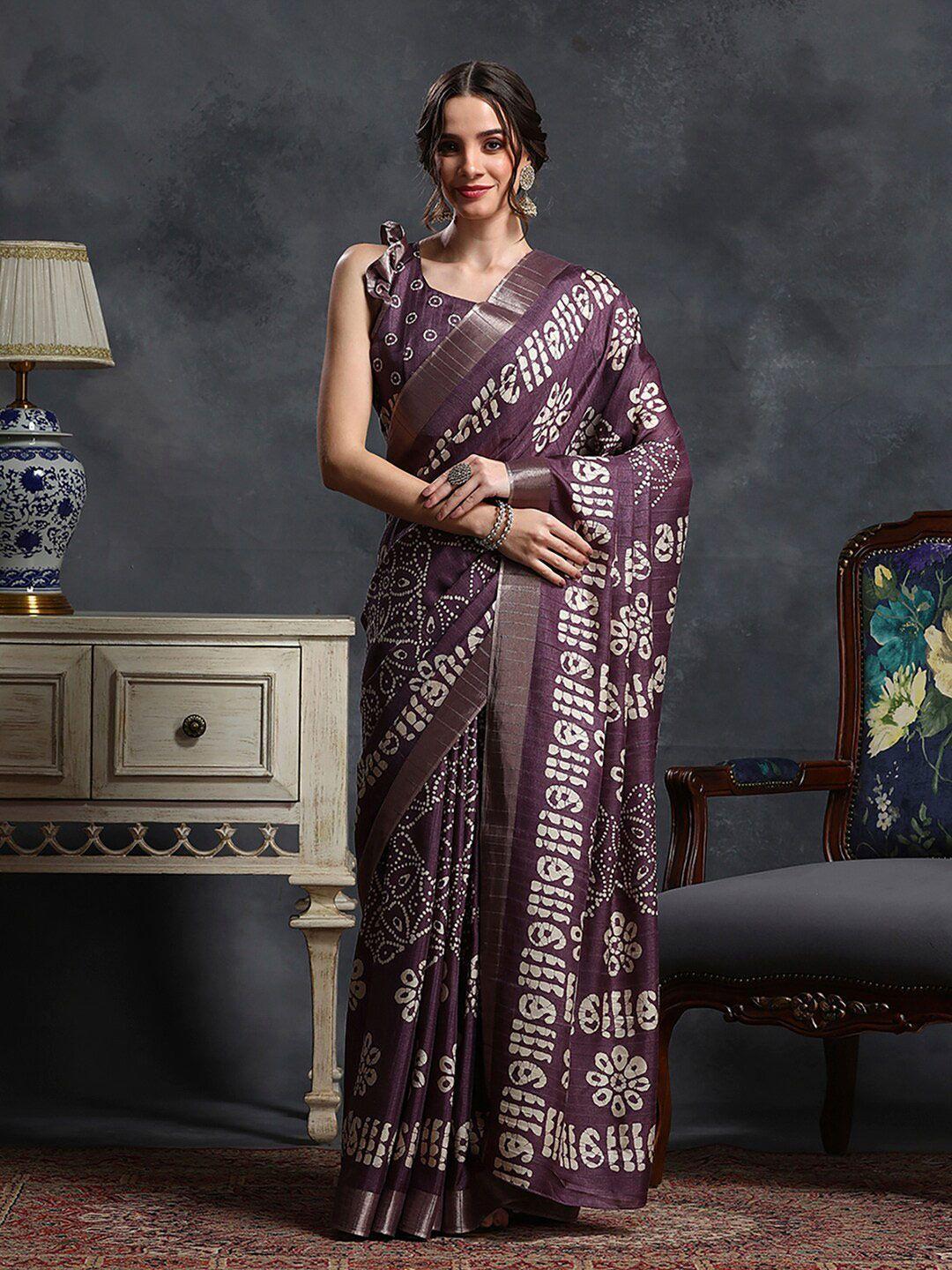 saree mall purple ethnic motifs zari silk blend designer sungudi sarees