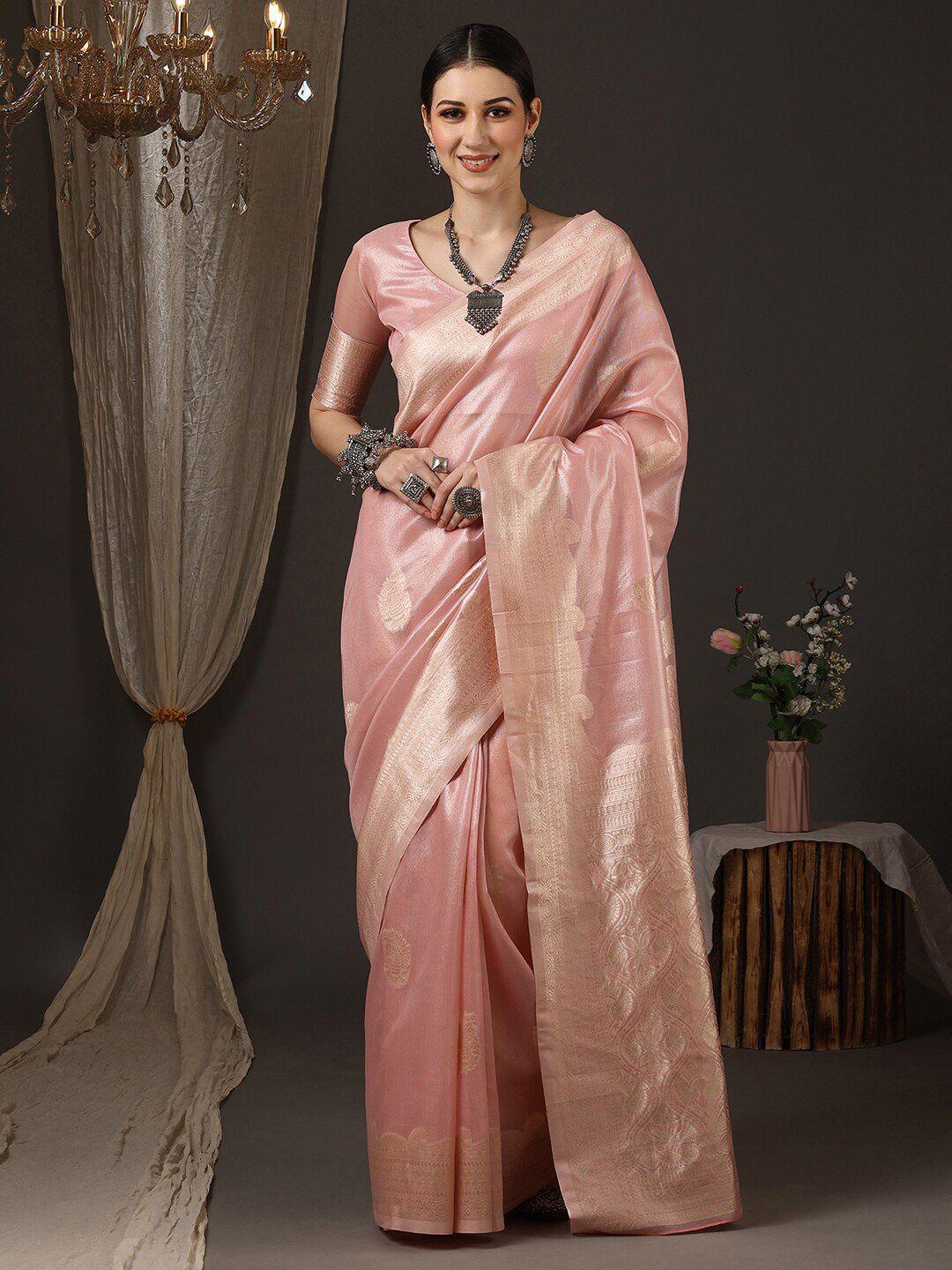 saree mall woven design zari organza banarasi saree