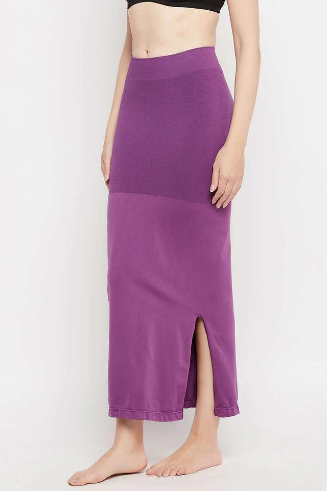 saree shapewear with side-slit in violet