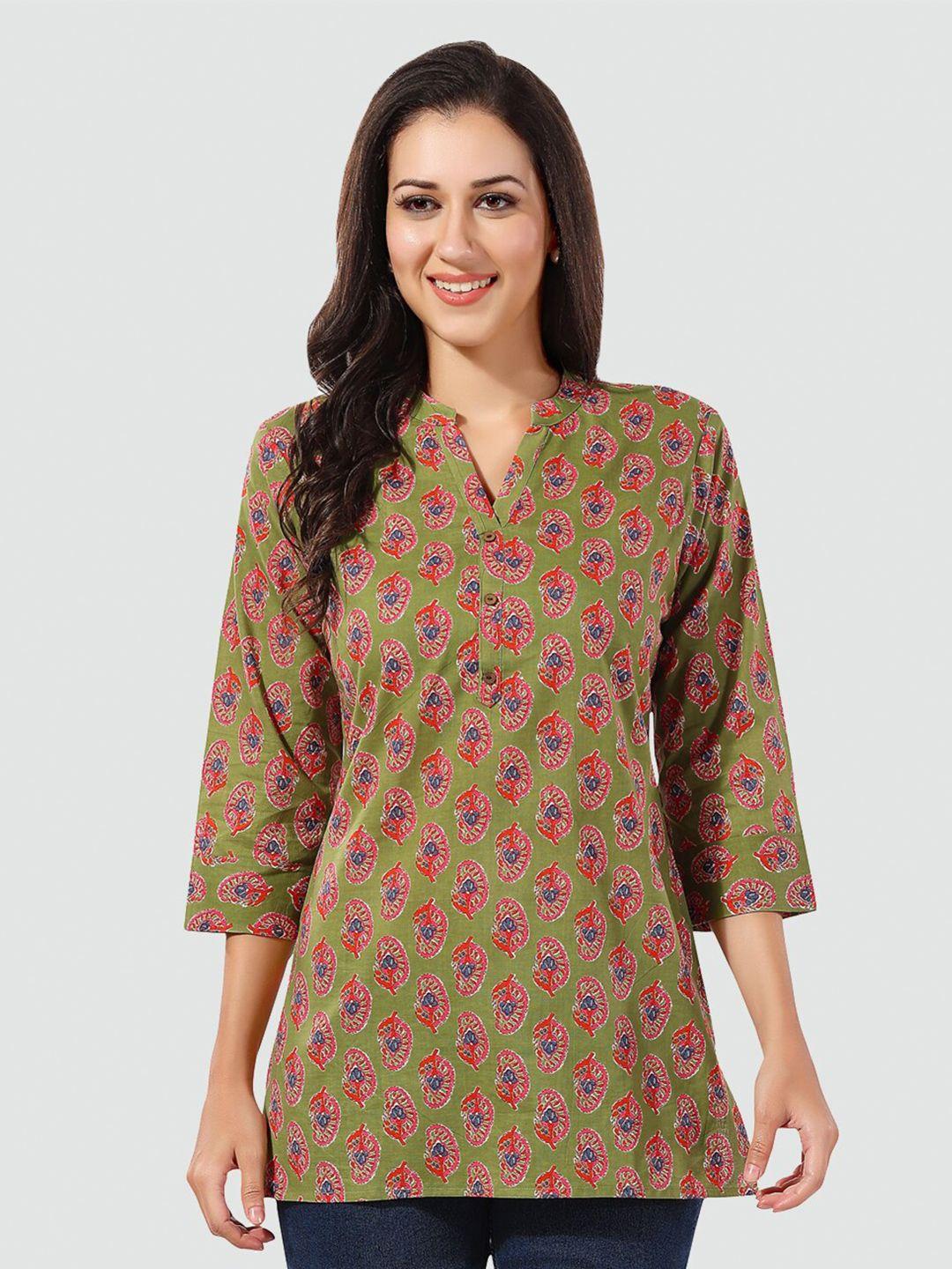 saree swarg ethnic motifs printed pure cotton kurti