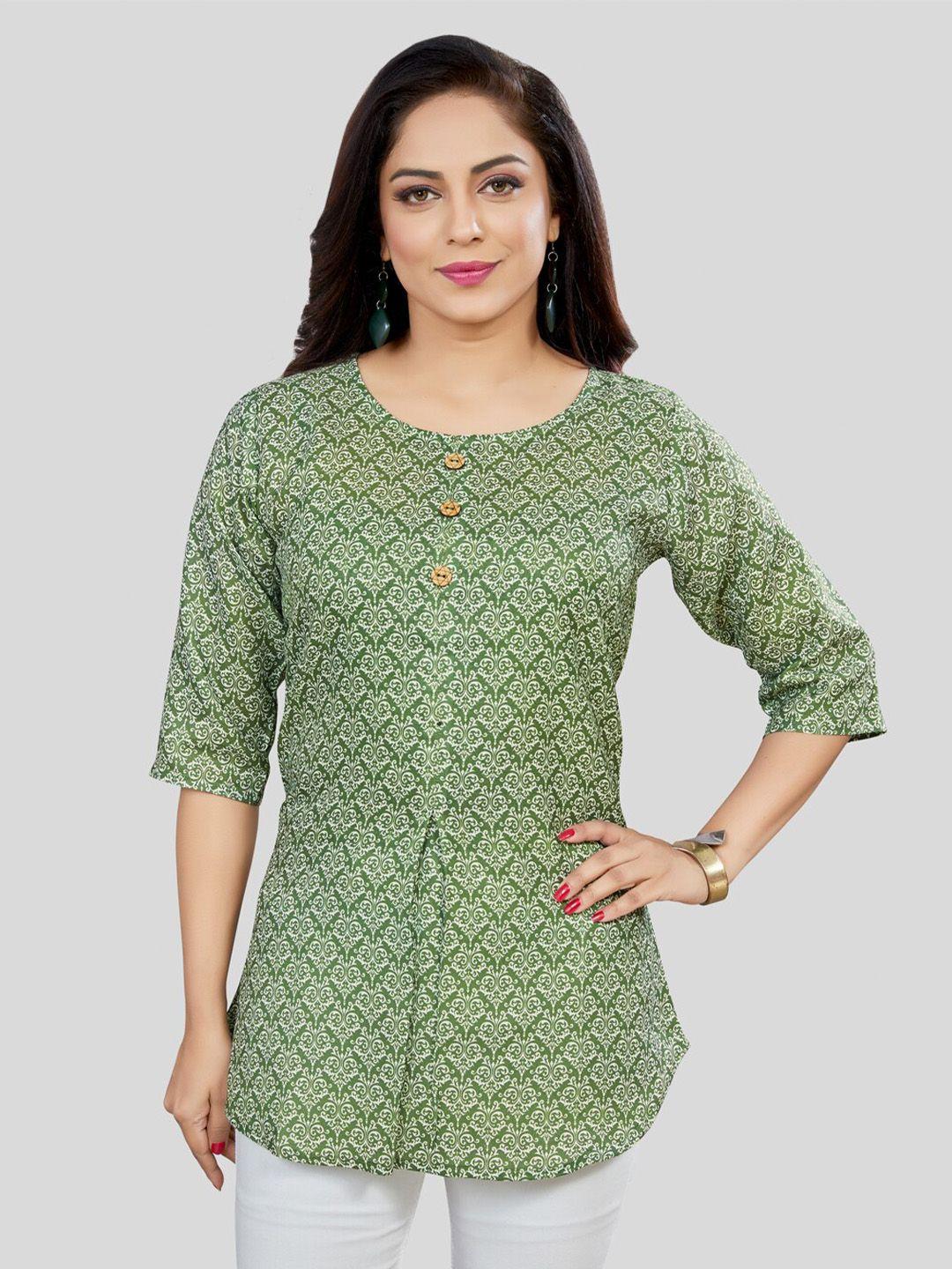 saree swarg ethnic motifs printed straight kurti