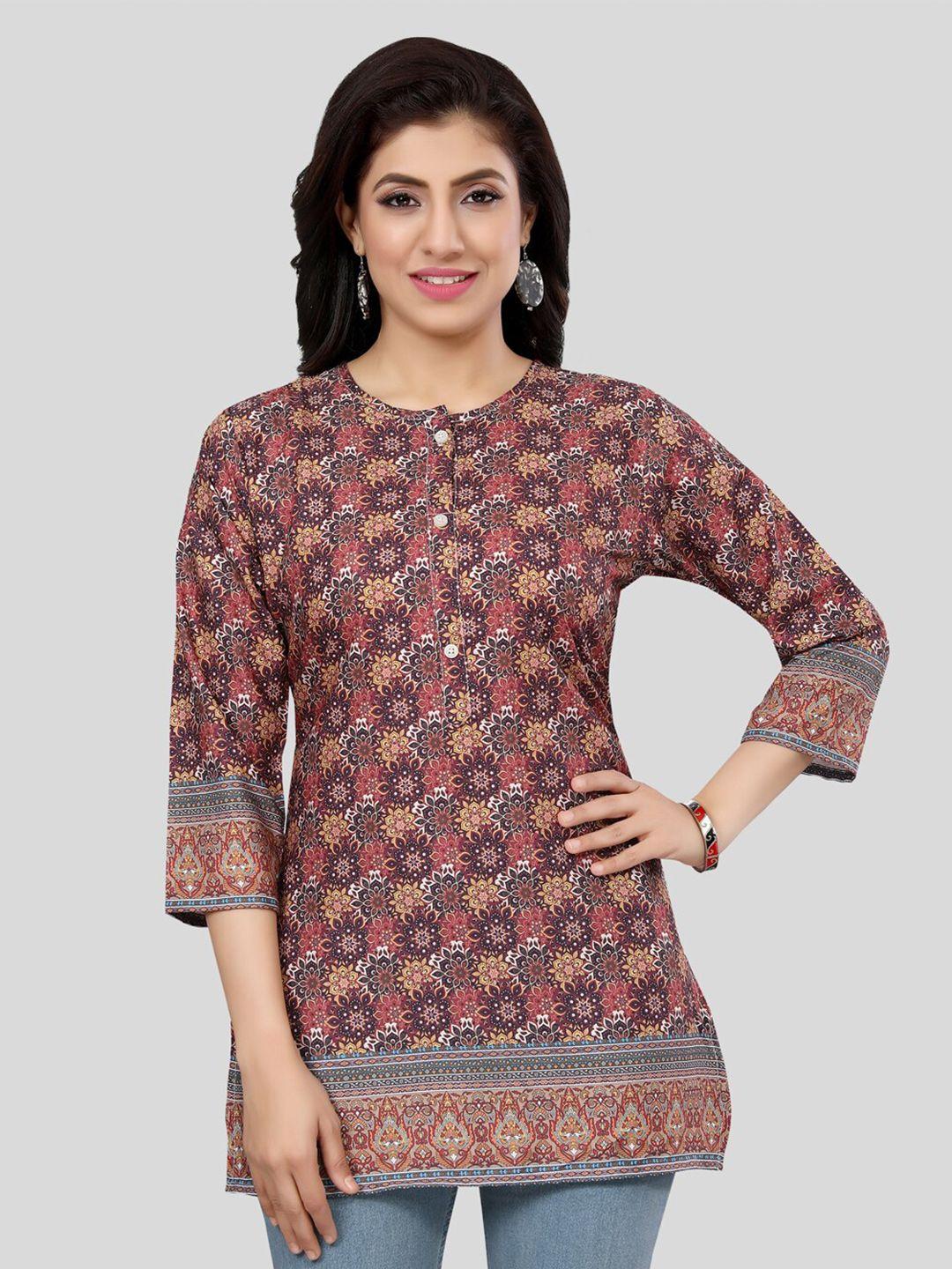 saree swarg floral printed round neck kurti